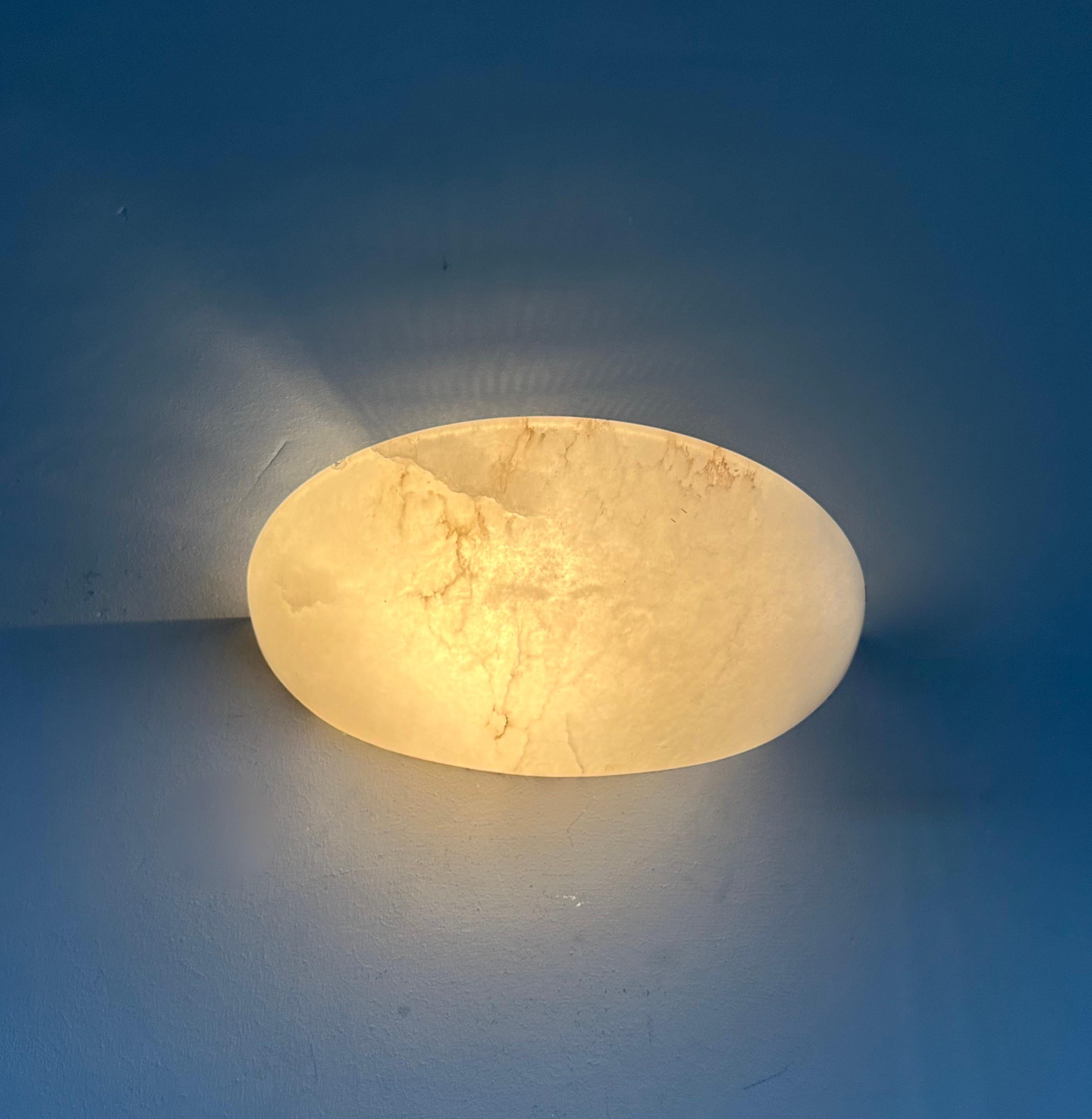 Italienisches 4er-Set Mid-Century-Modern-Wandleuchter aus Alabaster im Art-déco-Stil, Mid-Stil im Angebot 7