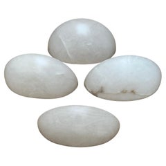 MidCentury Modern Italian Set of 4, Art Deco Style Large Alabaster Wall Sconces