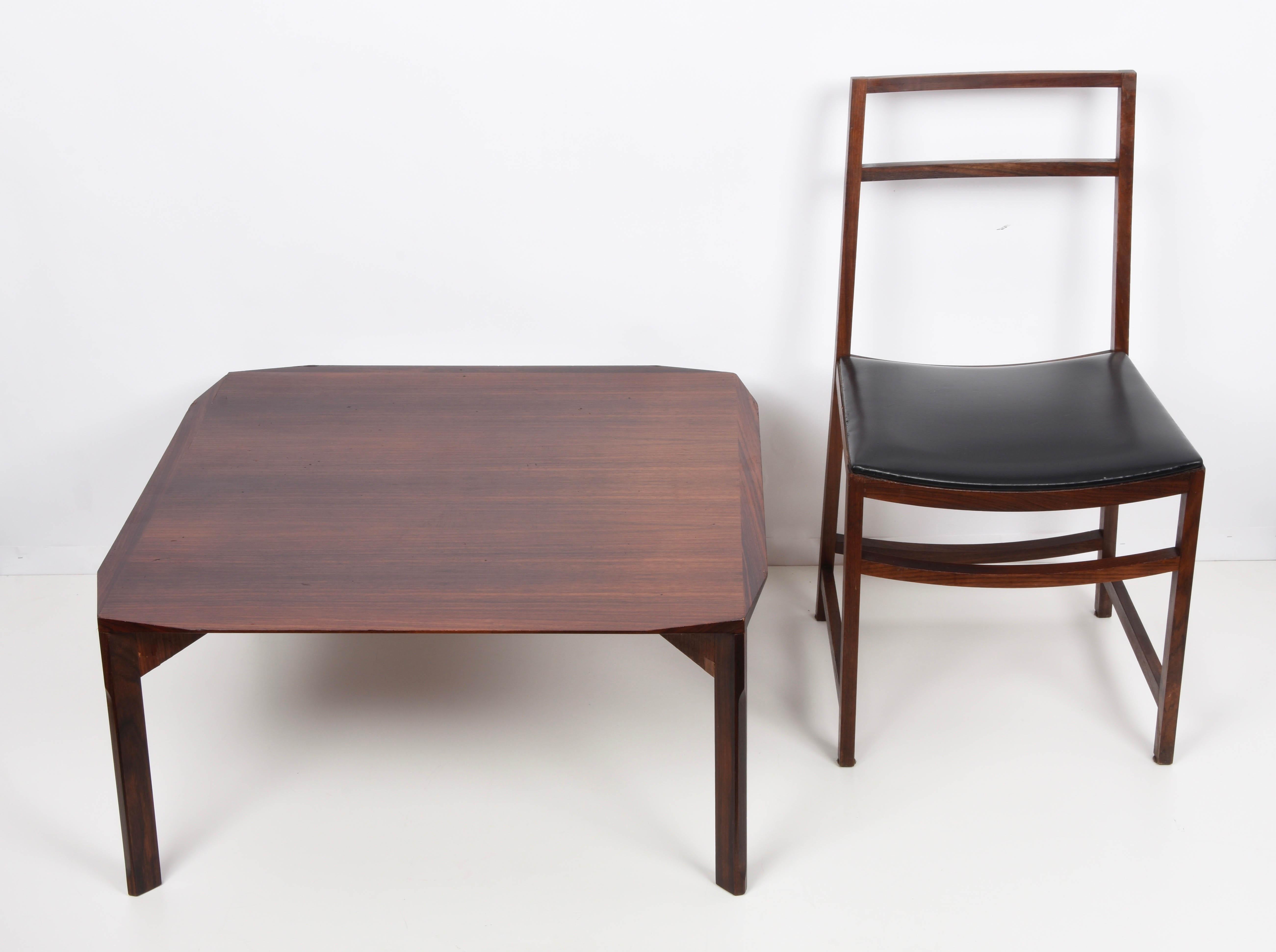 20th Century Mid-Century Modern Italian Square Wooden Coffee Table, 1960s