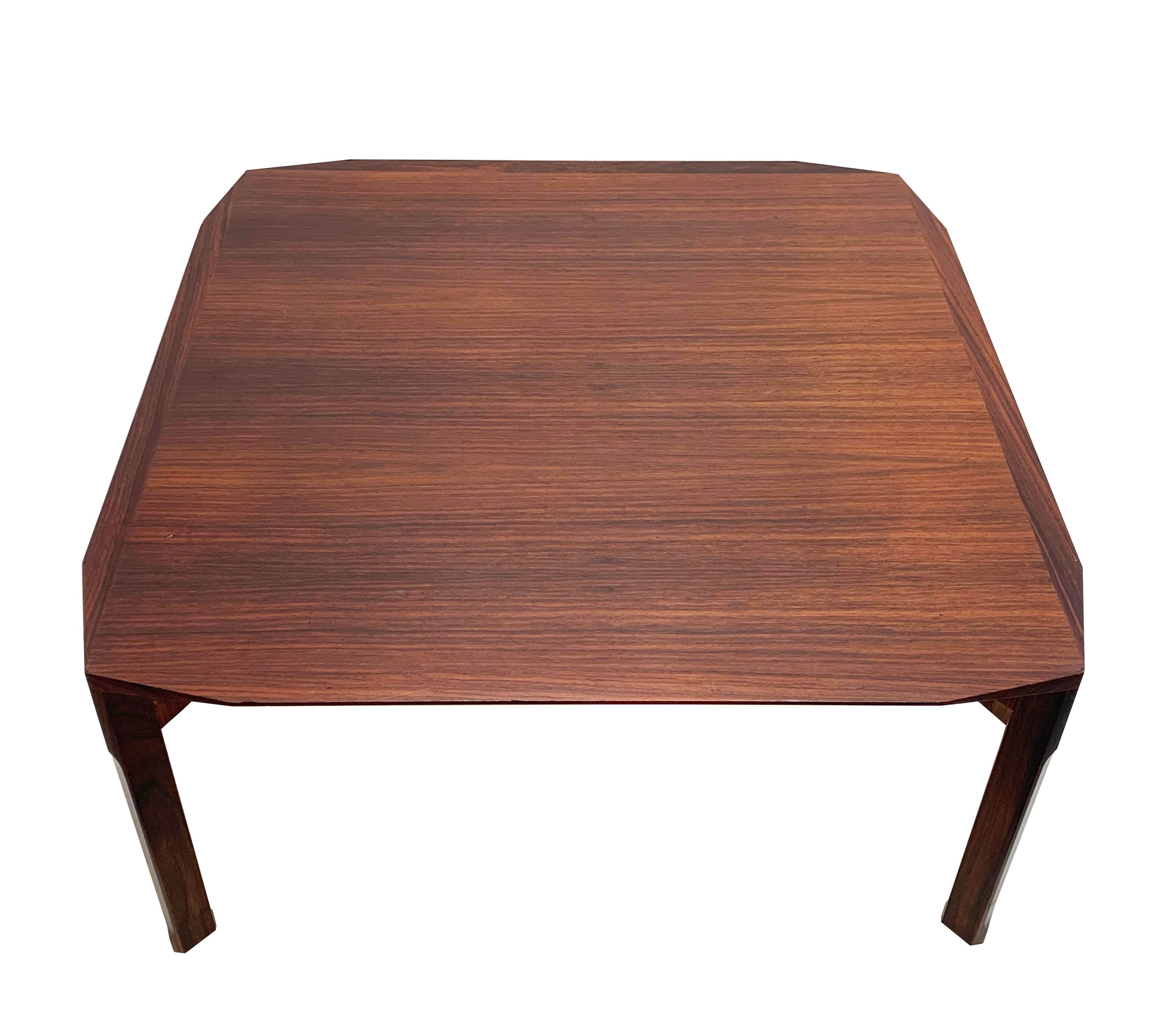 Mid-Century Modern Italian Square Wooden Coffee Table, 1960s 2