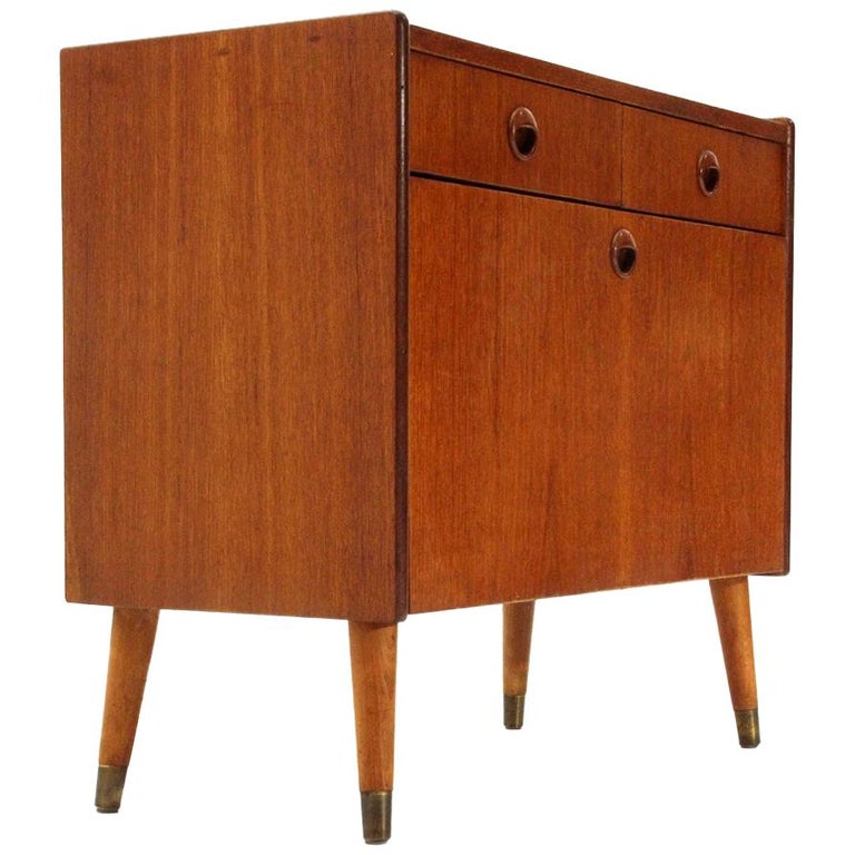 Mid-Century Modern Italian Teak Shoe Cabinet, 1960s at 1stDibs