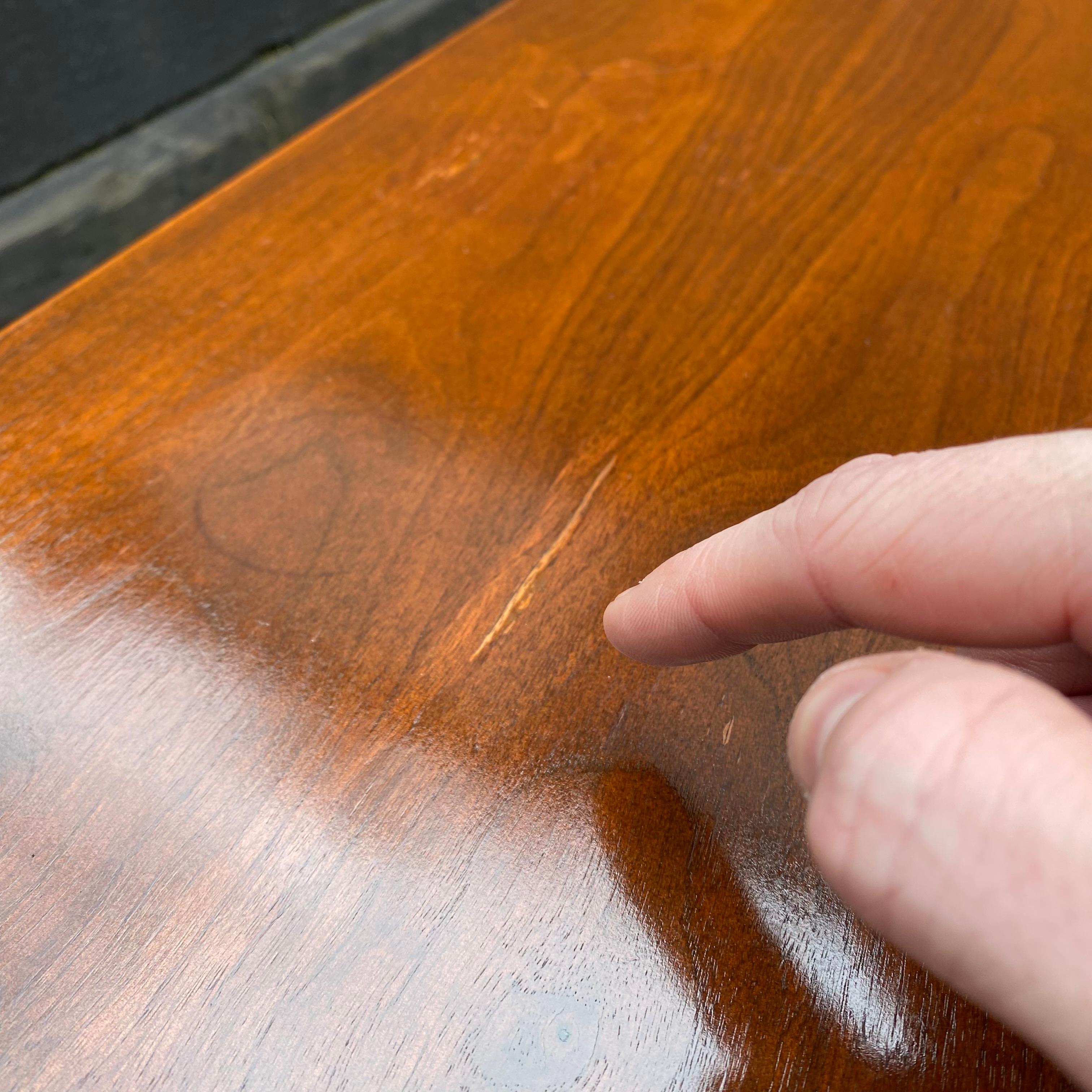 Mid-Century Modern Jens Risom Walnut Sofa or Console Table, circa 1960s 4