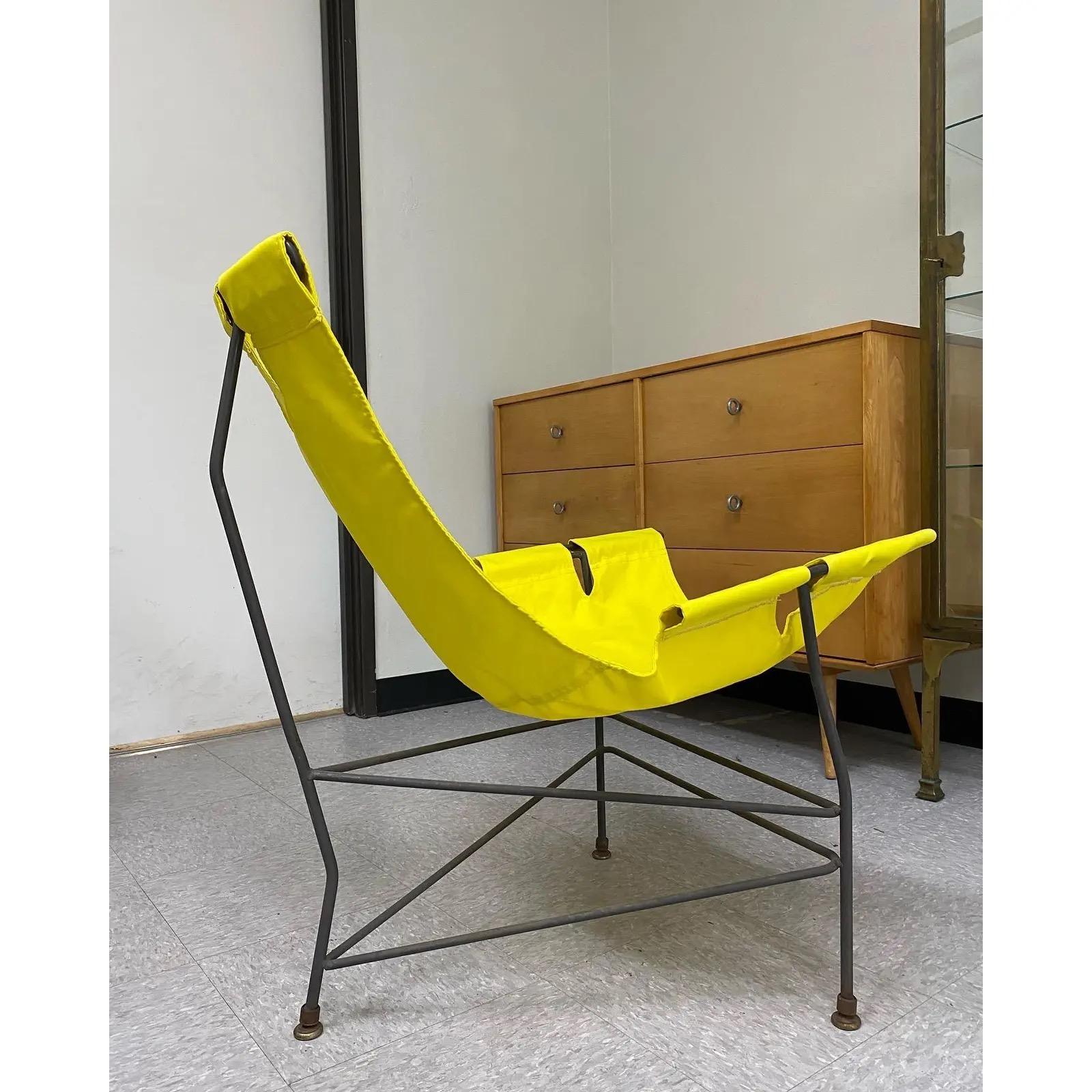 Mid-Century Modern Midcentury Modern Jerry Johnson Iron Sling Chairs, a Pair For Sale