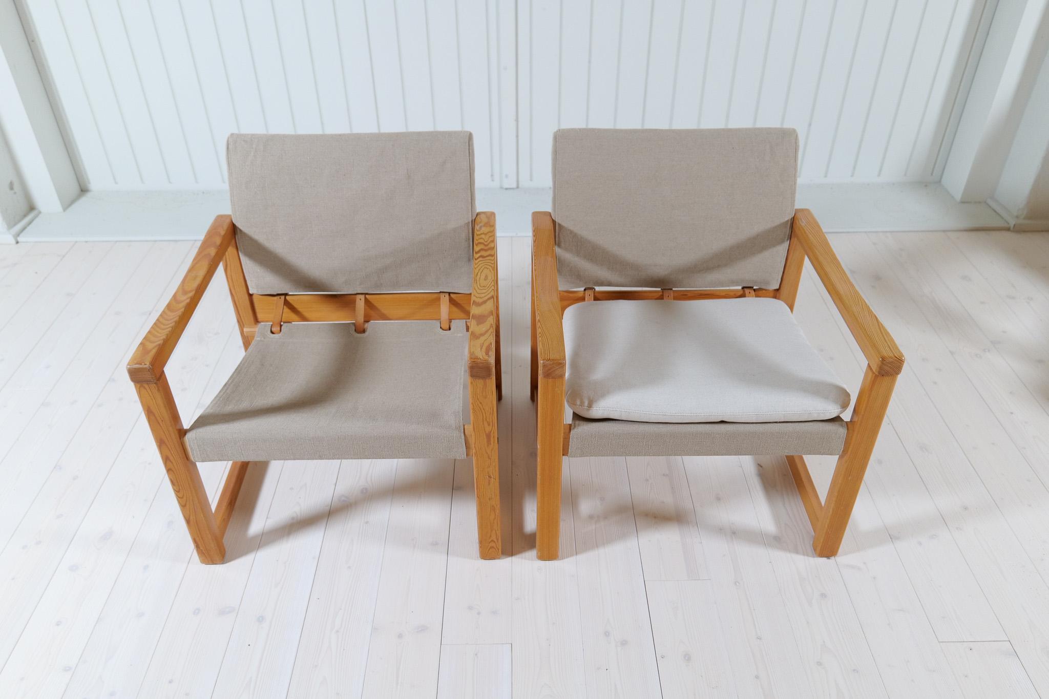 Midcentury Modern Karin Mobring Armchairs Model Diana by Ikea in Sweden, 1970s For Sale 3