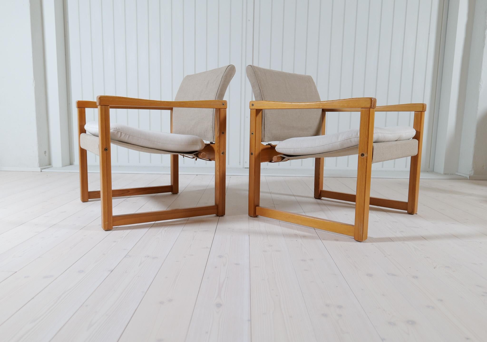 Swedish Midcentury Modern Karin Mobring Armchairs Model Diana by Ikea in Sweden, 1970s For Sale