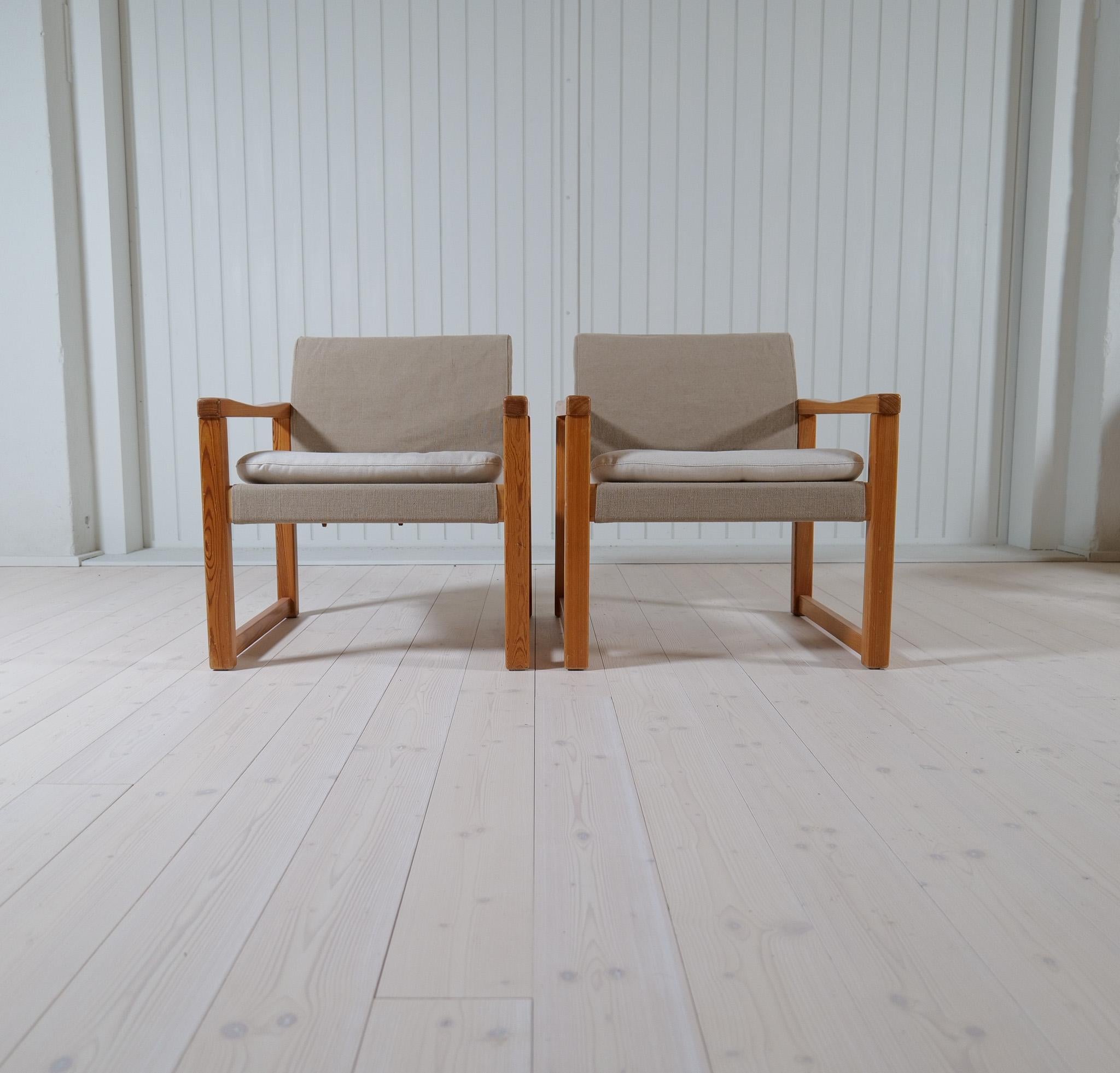 Midcentury Modern Karin Mobring Armchairs Model Diana by Ikea in Sweden, 1970s For Sale 1