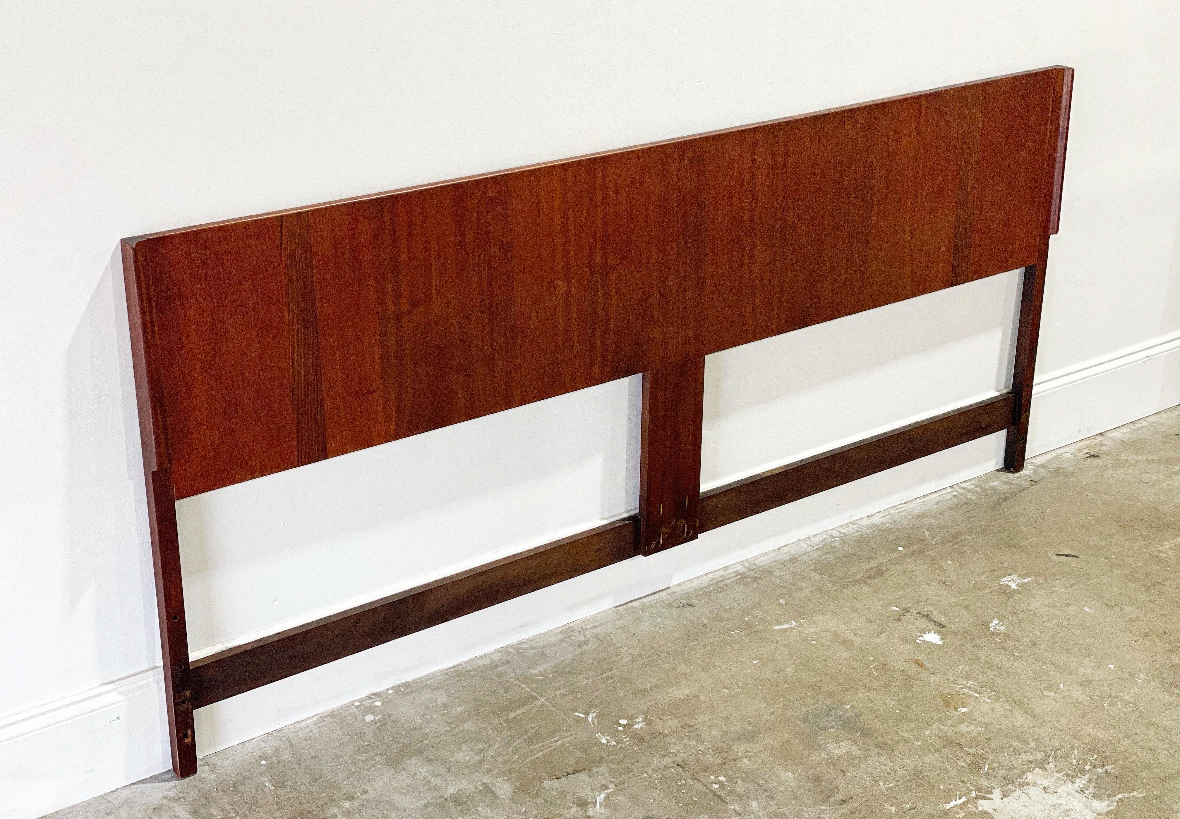 American Midcentury Modern King Headboard Jack Cartwright for Founders Walnut + Rosewood