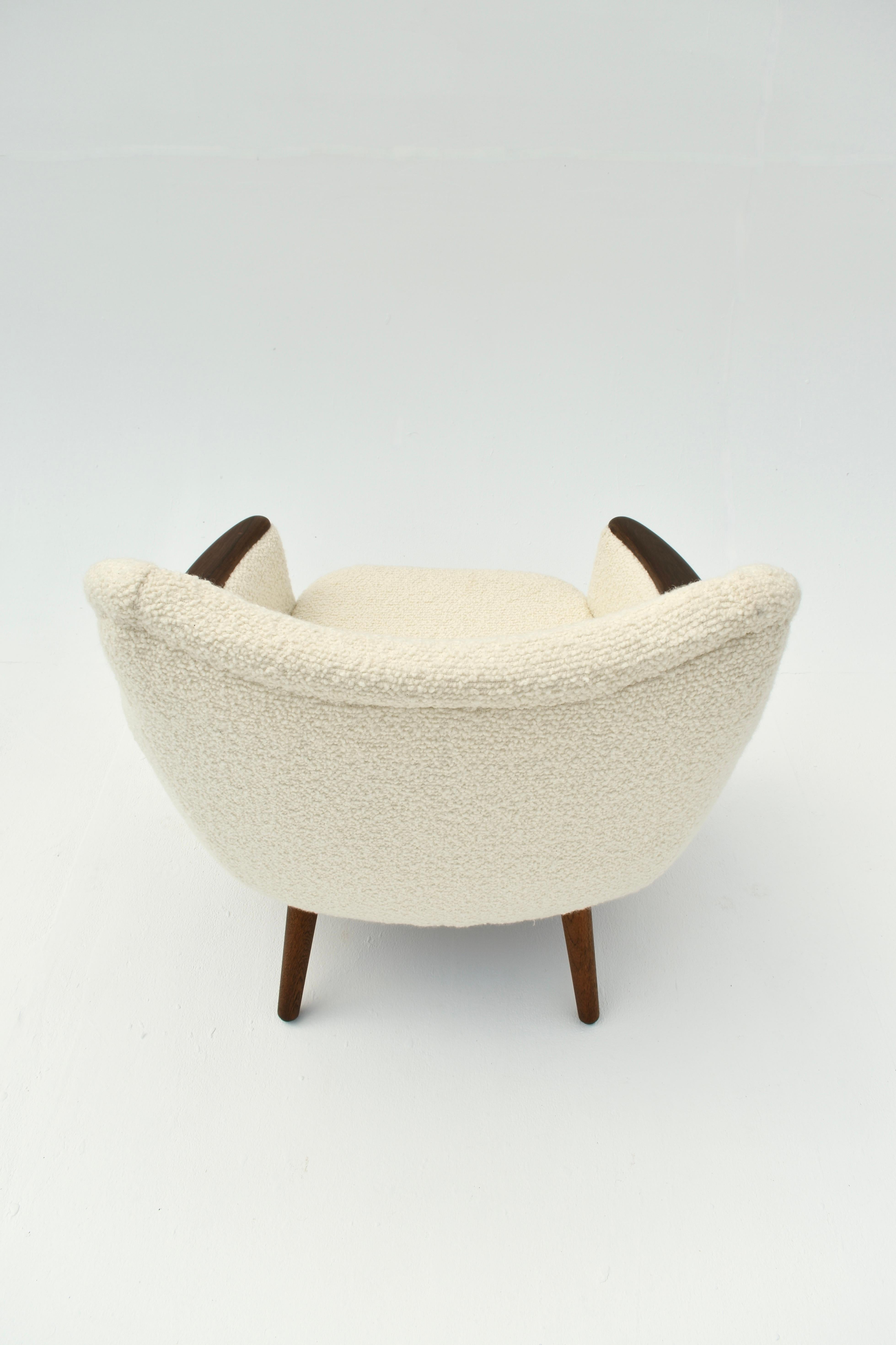 Wool Mid-Century Modern Kurt Østervig Model 58 Lounge Chair for Rolschau Mobler For Sale