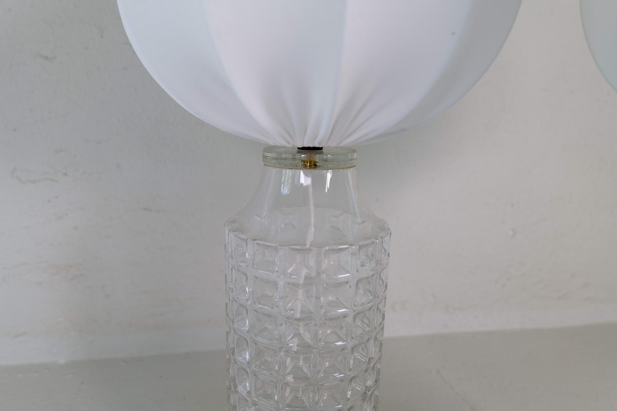 Mid-Century Modern Large Glass Table Lamps Orrefors, Sweden, 1970s For Sale 1