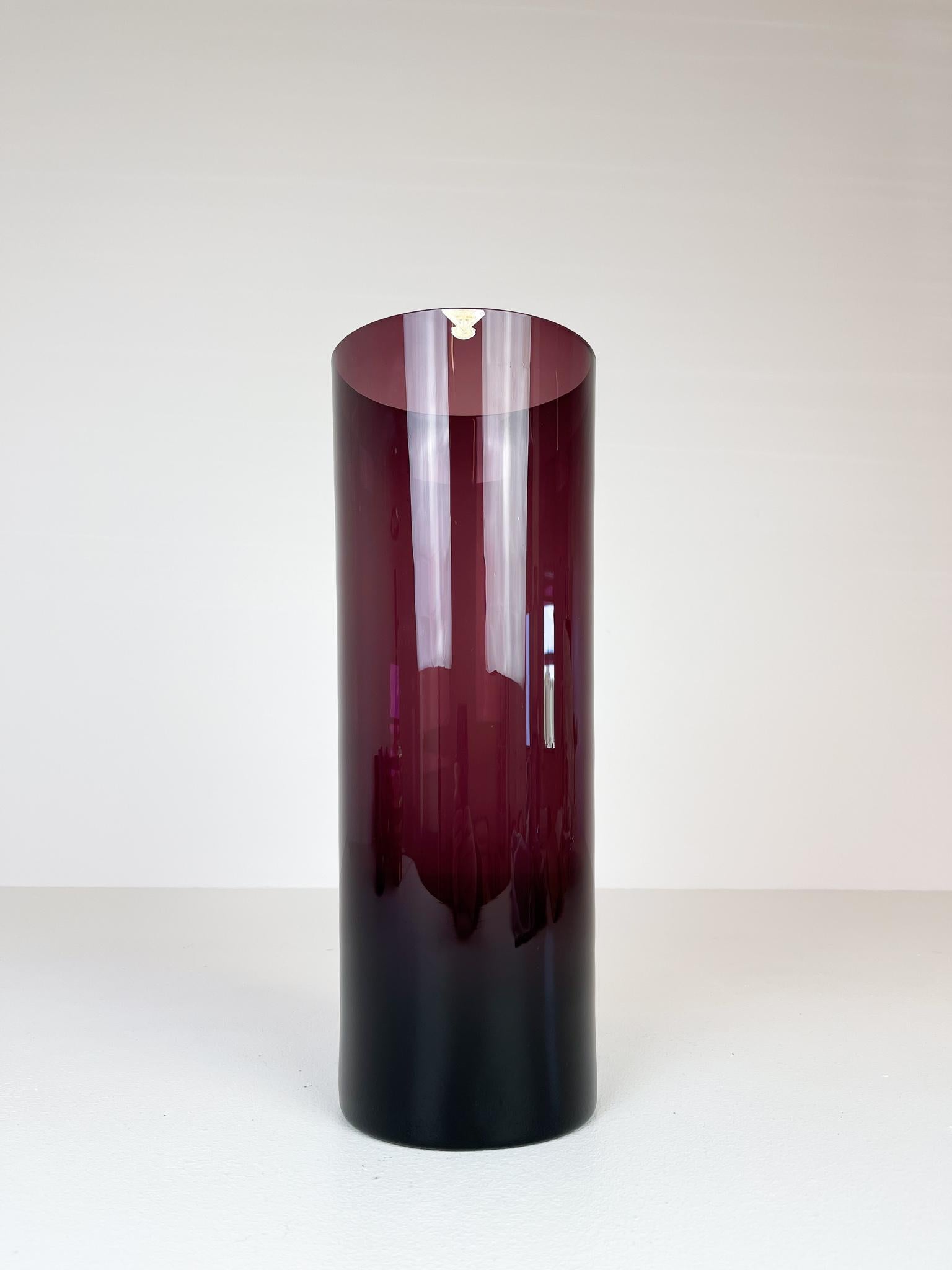 Midcentury Modern Large Glass Vase GullaSkruf Sweden, 1950s 2