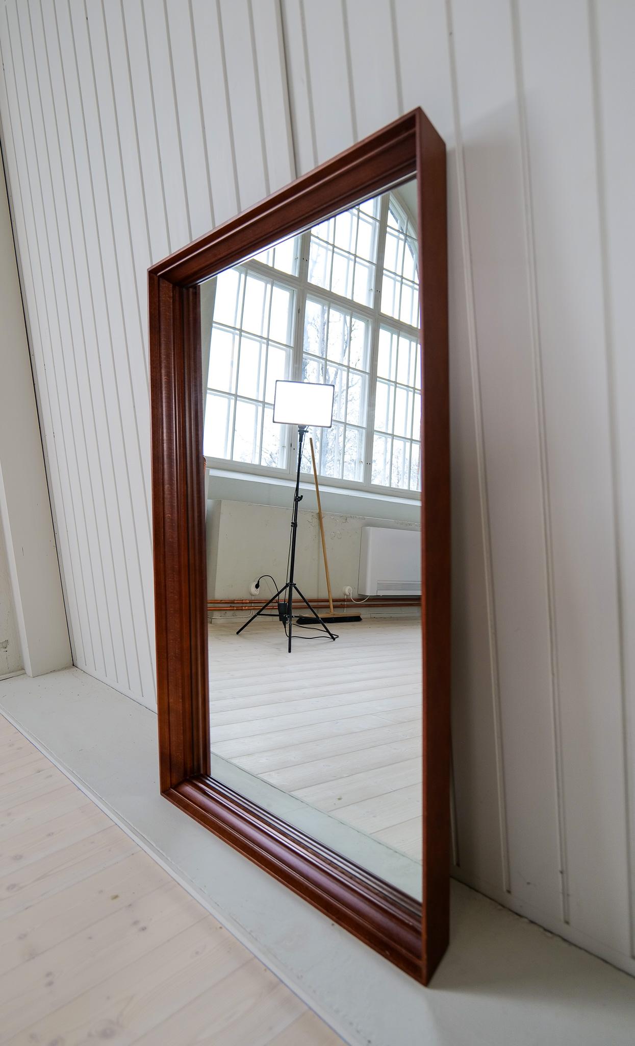 Midcentury Modern Large  Mirror in Walnut, Sweden, 1960s For Sale 4