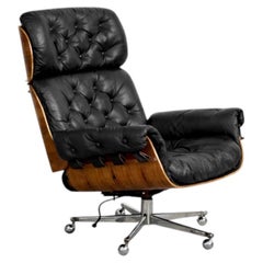 MidCentury Modern Leather and Bentwood Lounge Chair by Martin Stoll for Giroflex