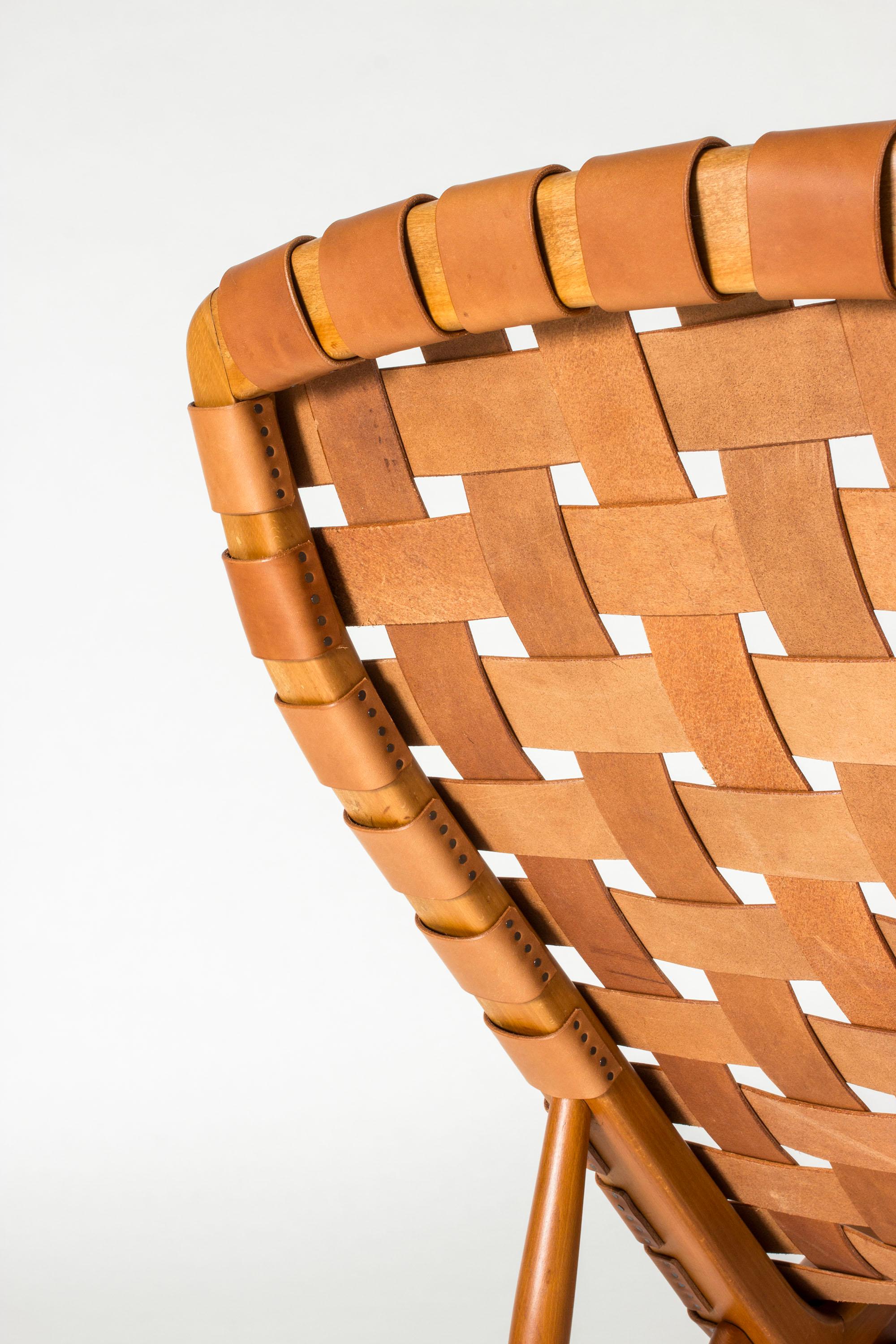 Midcentury Modern Leather Chaise Lounge by Arne Vodder, Denmark, 1950s For Sale 4