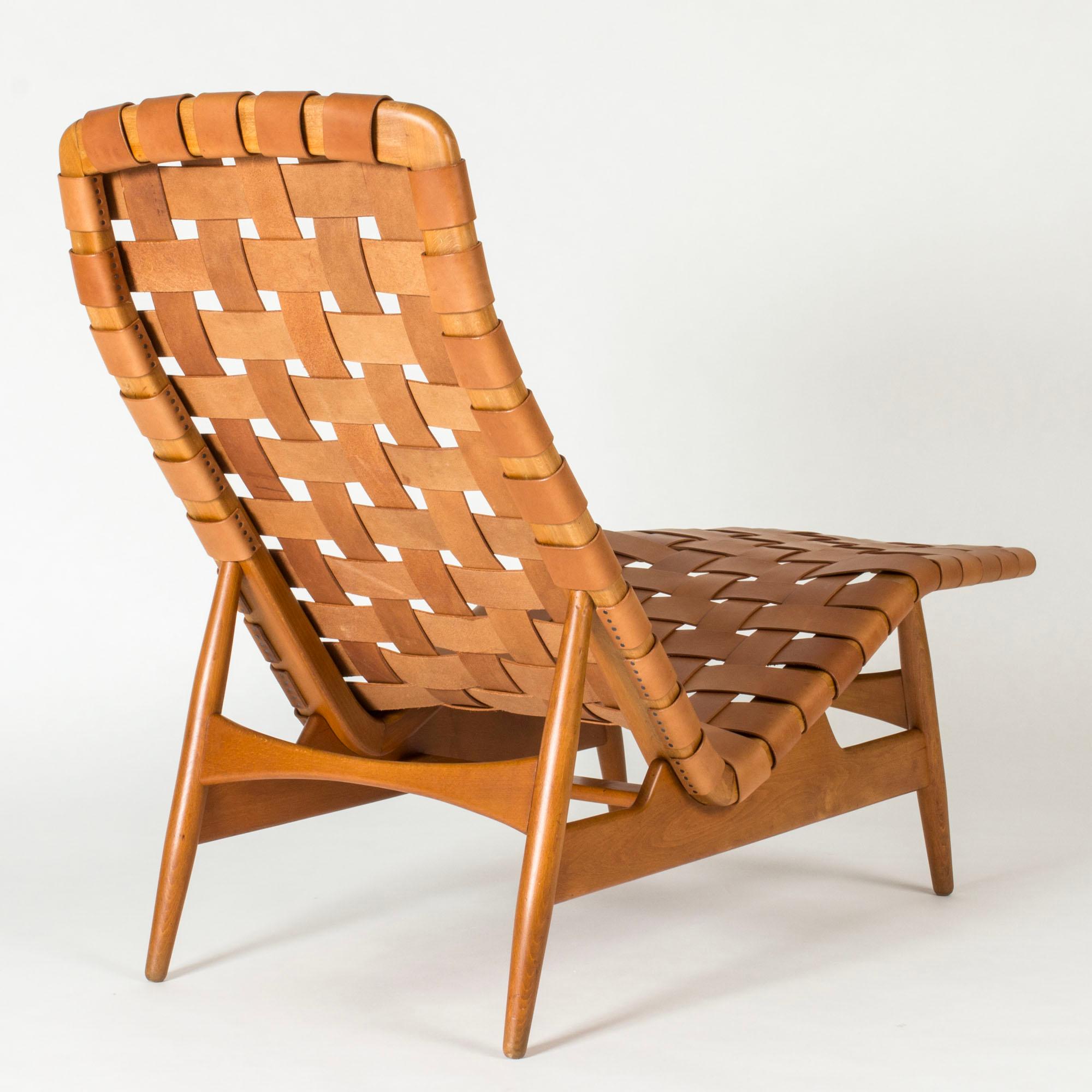 Mid-20th Century Midcentury Modern Leather Chaise Lounge by Arne Vodder, Denmark, 1950s For Sale