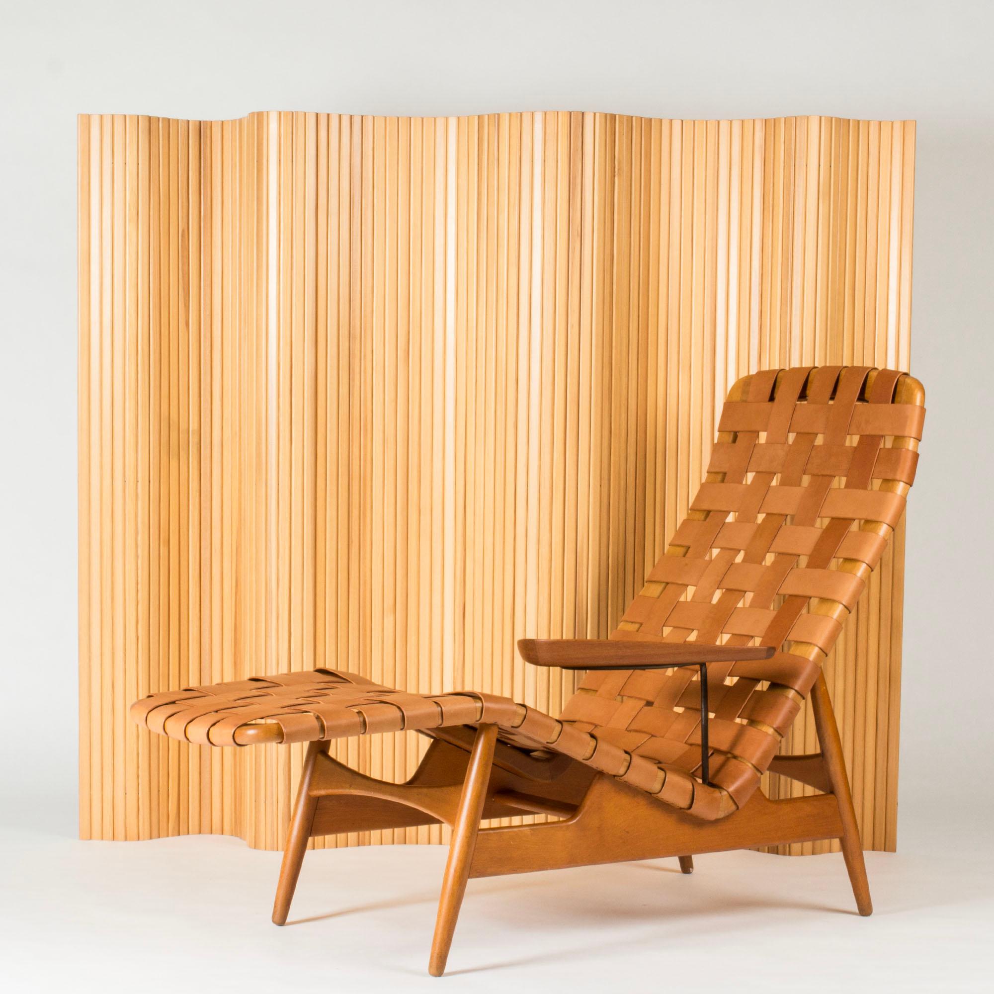 Midcentury Modern Leather Chaise Lounge by Arne Vodder, Denmark, 1950s For Sale 1