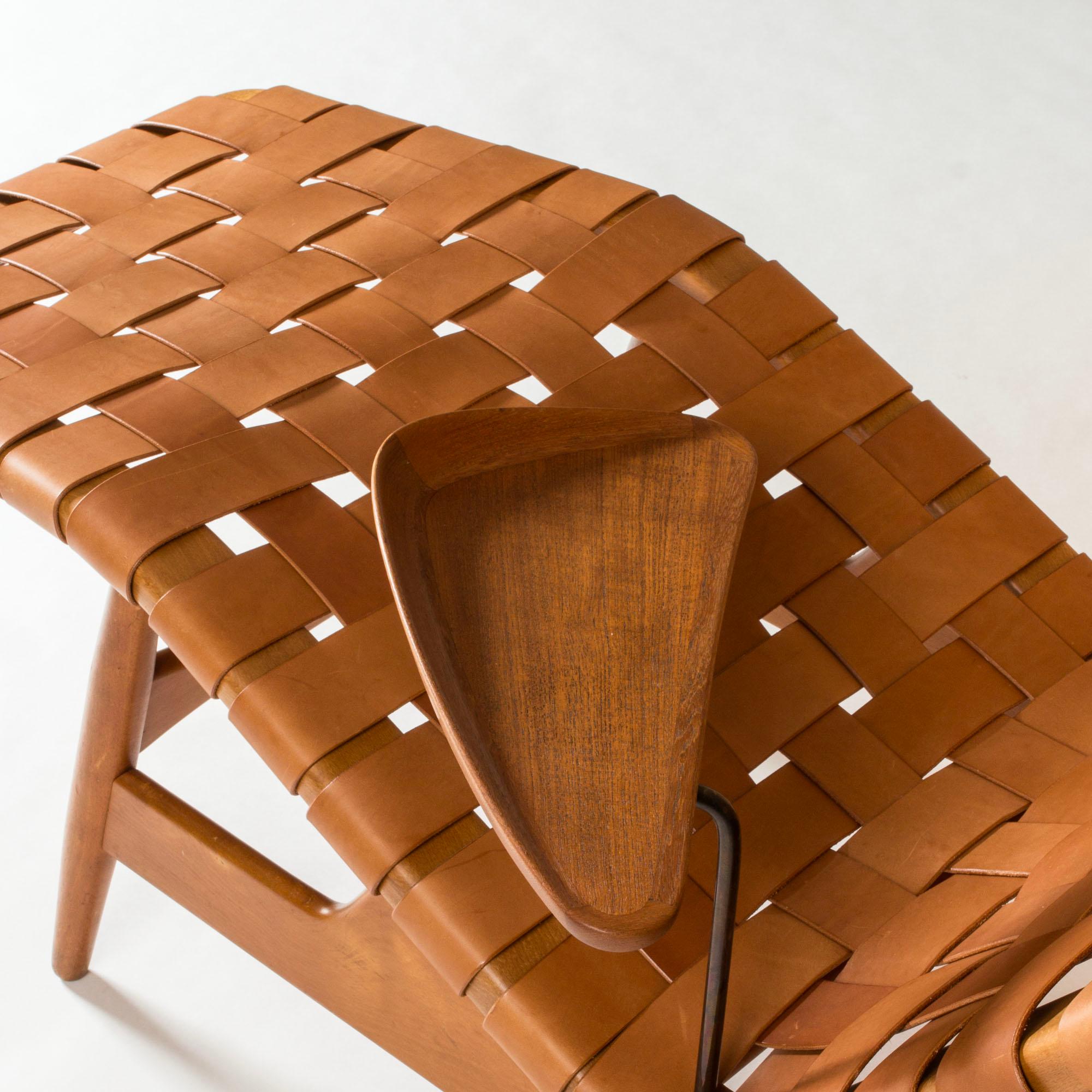 Midcentury Modern Leather Chaise Lounge by Arne Vodder, Denmark, 1950s For Sale 2