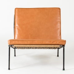 Midcentury Modern Leather Lounge Chair by Alf Svensson, Sweden, 1950s