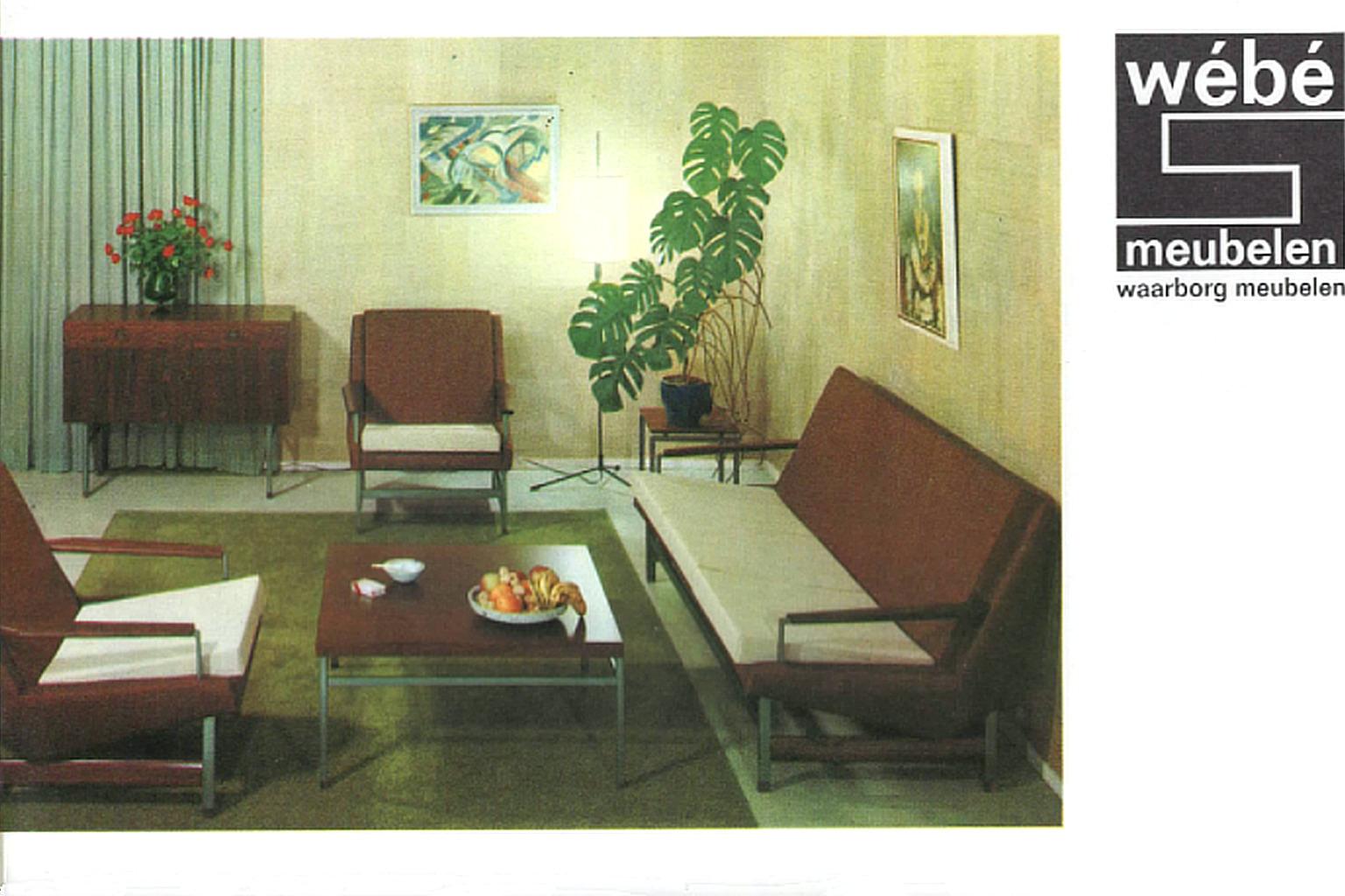 Mid-Century Modern Lounge Chair by Louis Van Teeffelen in Brown Leather, 1960s For Sale 4