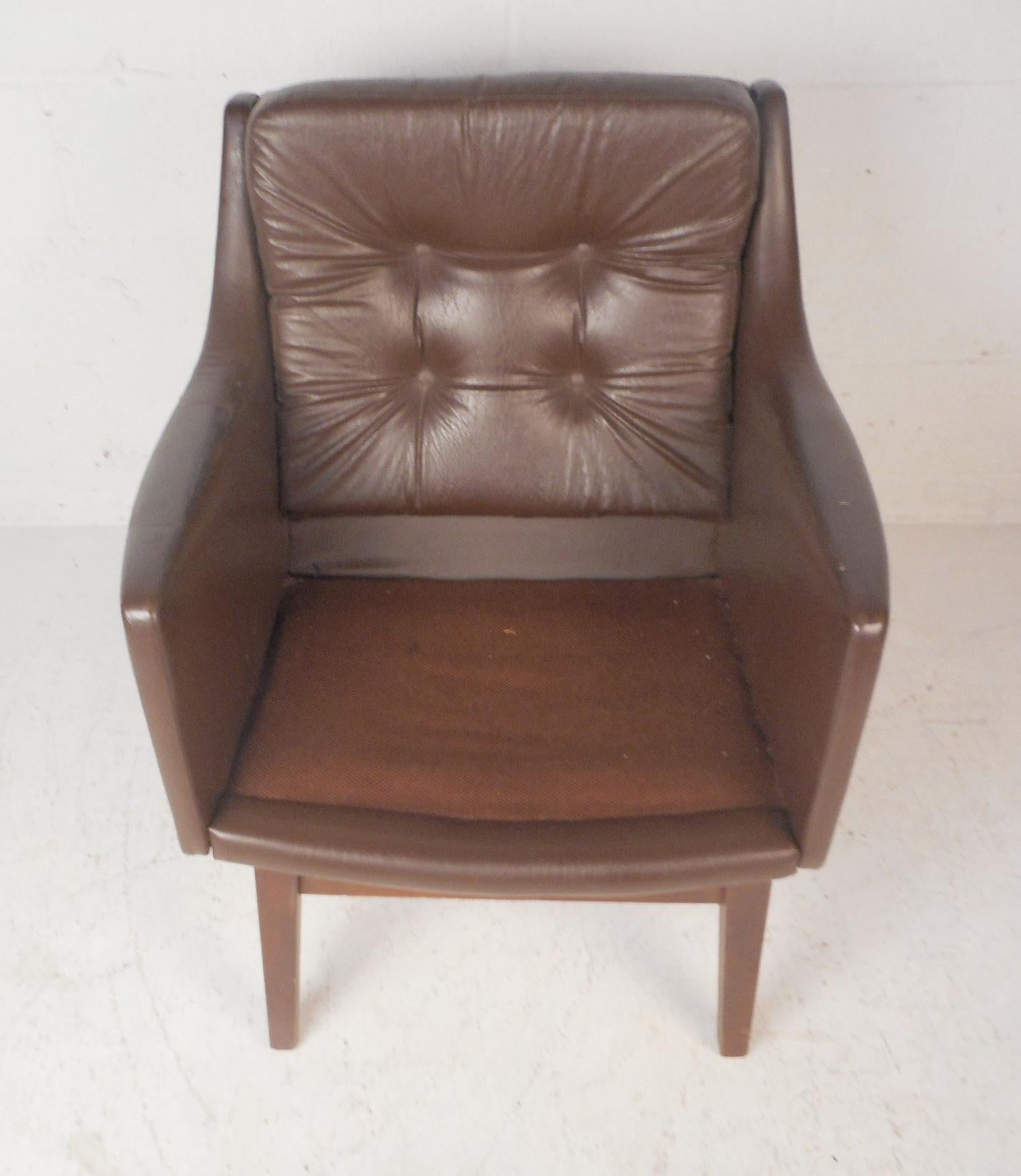 Upholstery Midcentury Modern Lounge Chair For Sale