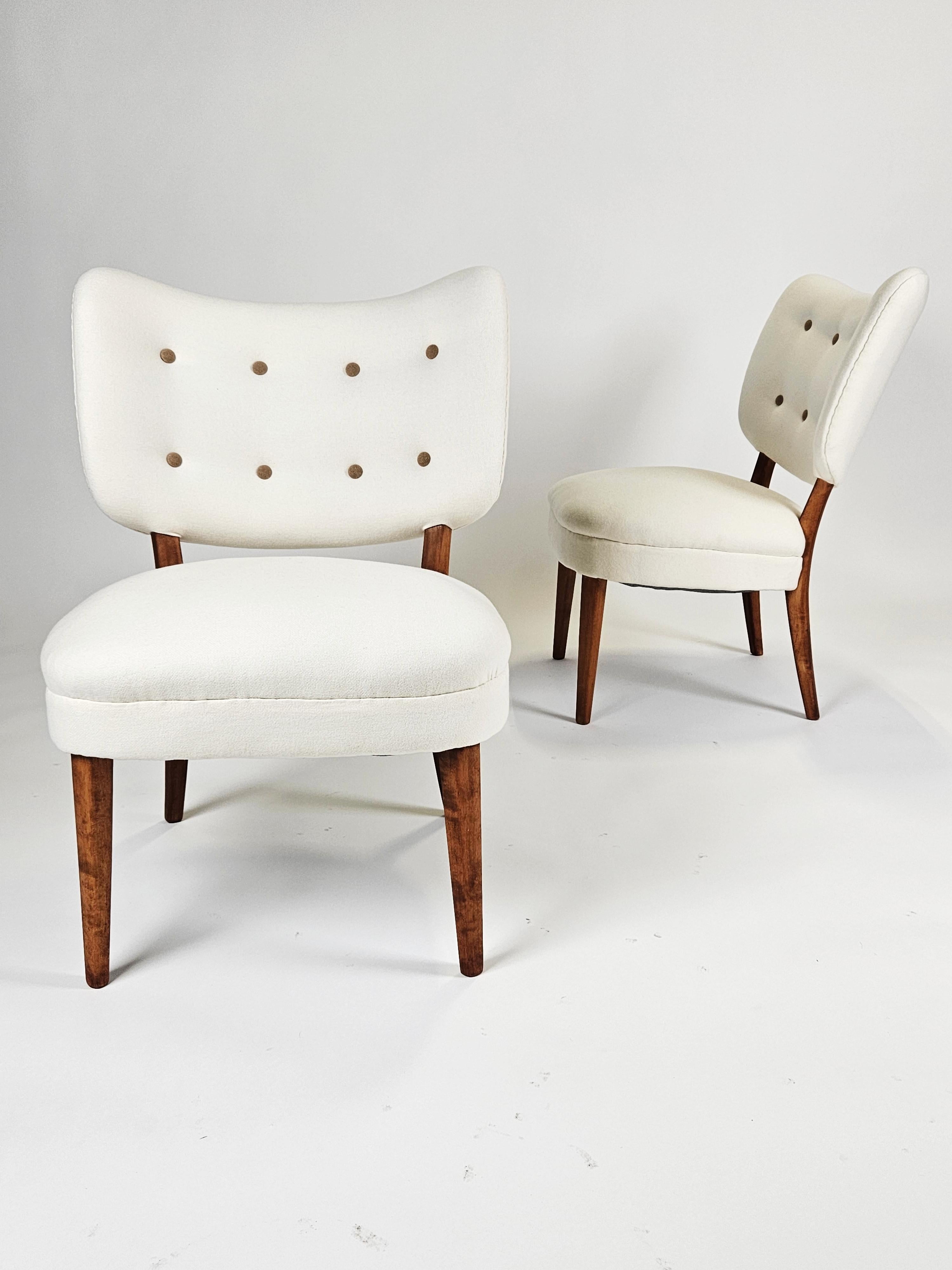 Swedish Midcentury modern lounge chairs by Otto Schulz, BOET, Sweden, 1940s