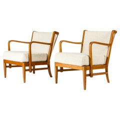Moderne Loungesessel aus der Mitte des Jahrhunderts von Otto Schulz, Boet, Schweden, 1940er Jahre