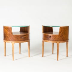 Comodini moderni in mogano del Medioevo, Axel Larsson, Svezia, anni '40