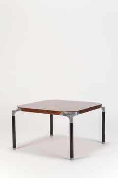 Mid-Century Modern Mahogany & Metal Coffee Table by Ico & Luisa Parisi, Italy
