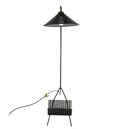 Midcentury Modern Mathieu Matégot Magazine Rack Floor Lamp, 1950s, France