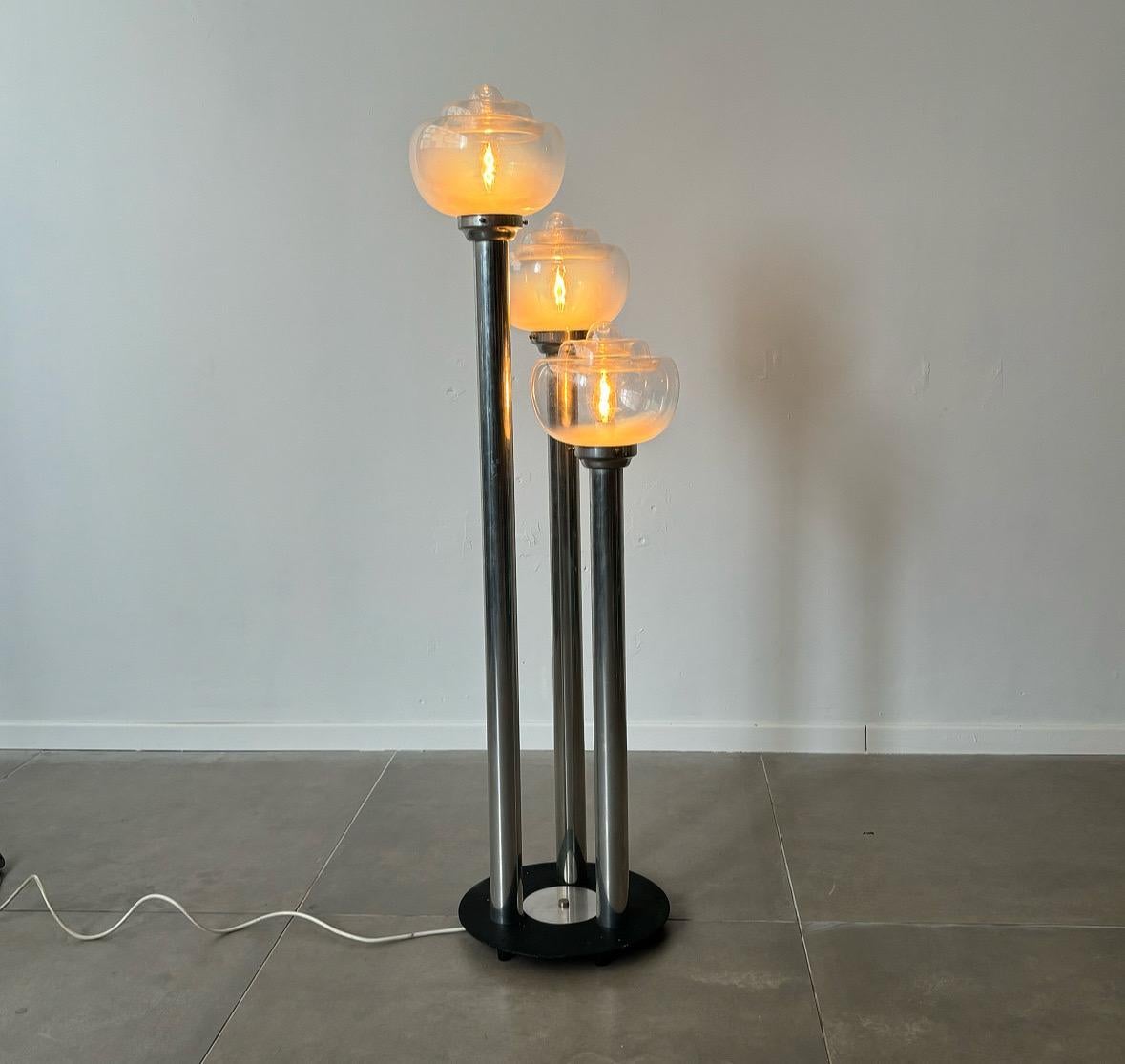 Midcentury Modern Mazzega Murano Glas Stehlampe, 1970er Jahre Italien (20. Jahrhundert) im Angebot