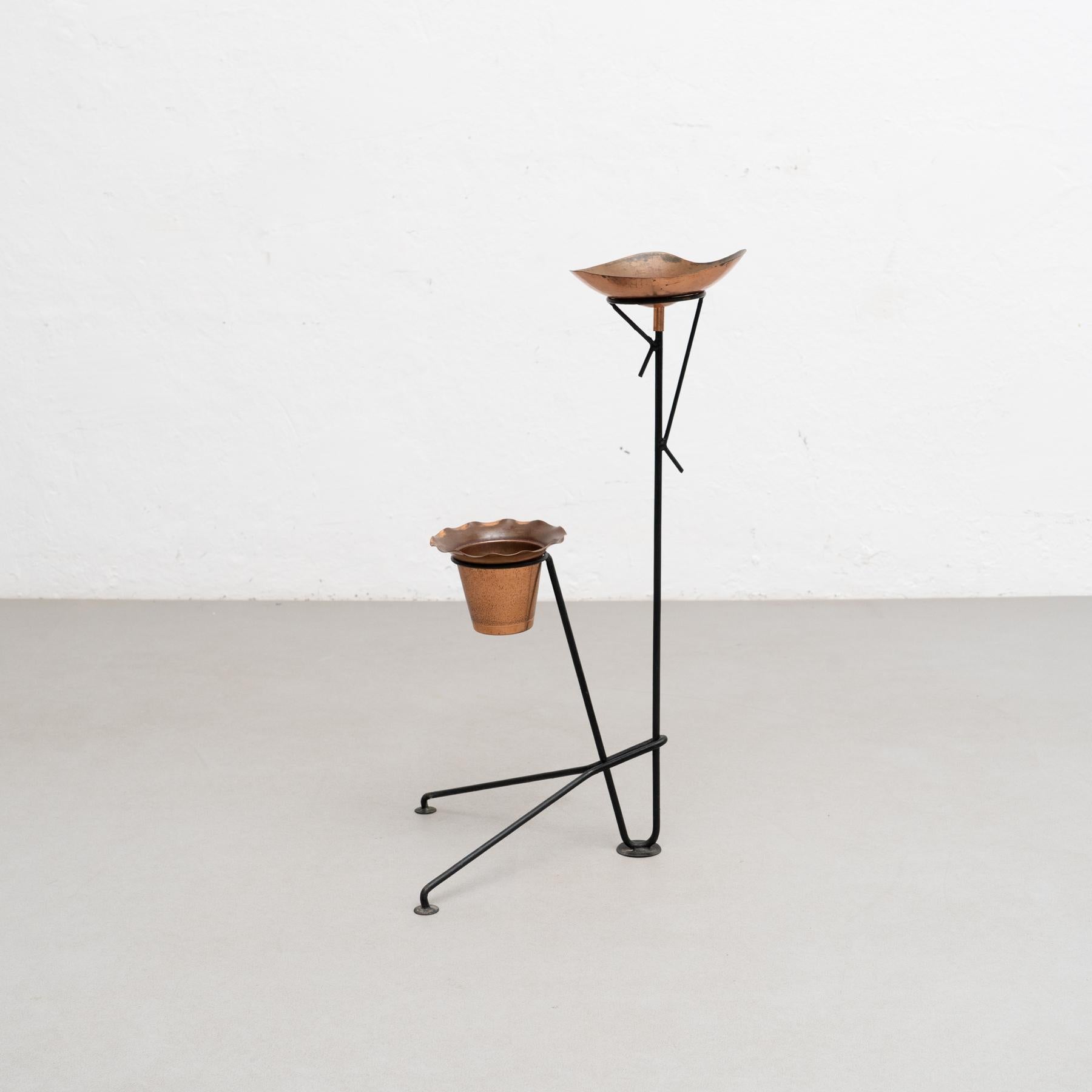 Mid-20th Century Mid-Century Modern Metal French Plant Stand Ashtray After Mathieu Matégot For Sale