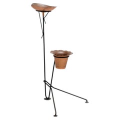 Mid-Century Modern Metal French Plant Stand Ashtray After Mathieu Matégot