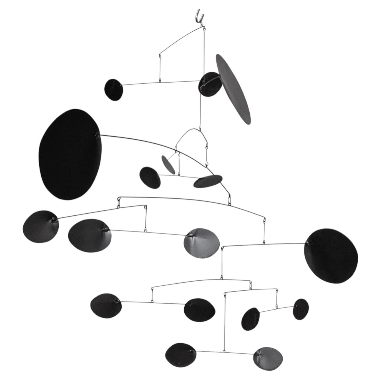 Midcentury Modern Metal Mobile, Kinetic Sculpture by Derick Pobell, Germany