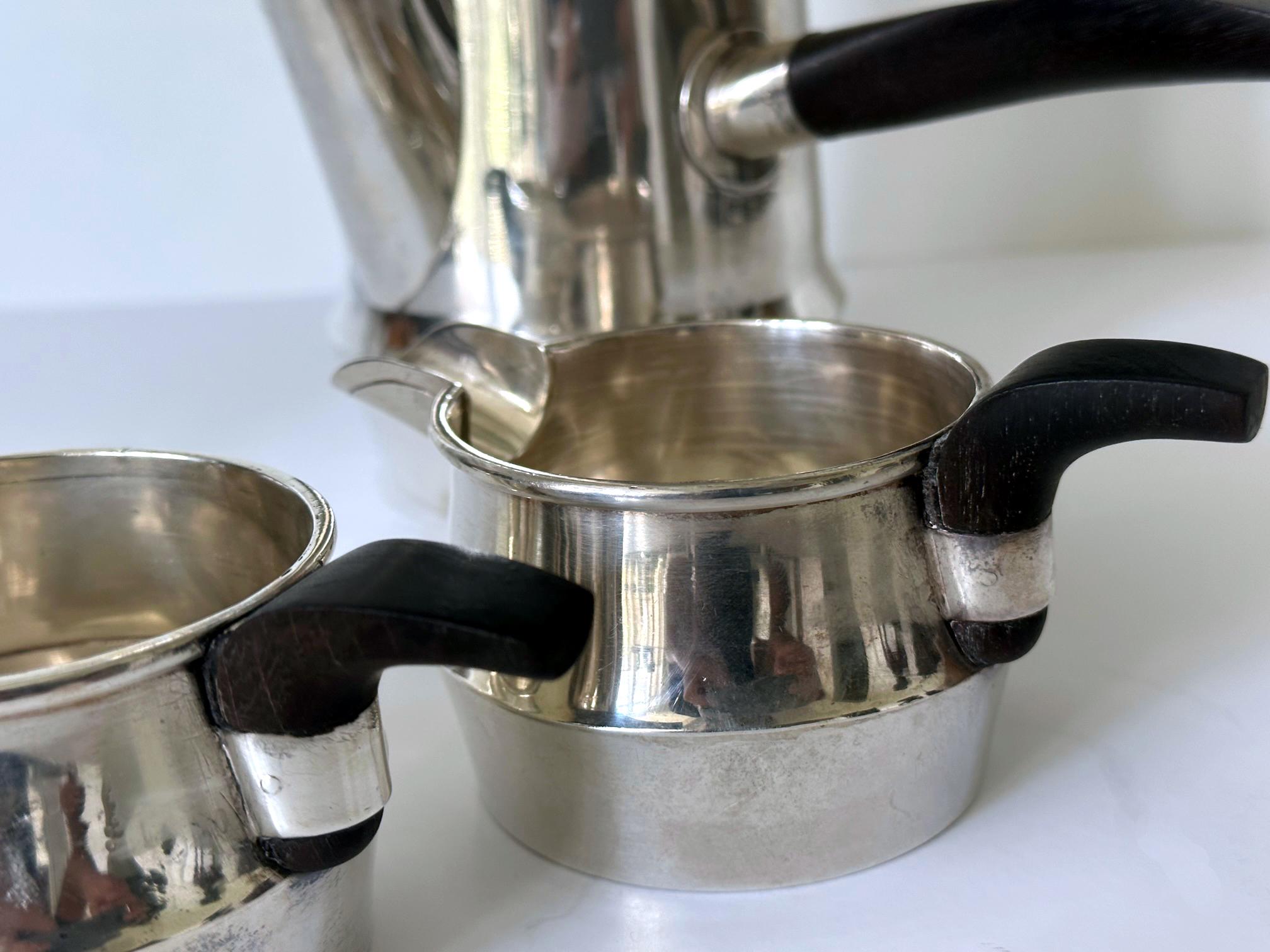 Midcentury Modern Mexican Silver Coffee Set by Williams Spratling For Sale 4