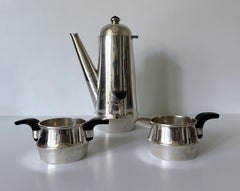 Juego de café de plata mexicano moderno de mediados de siglo de Williams Spratling