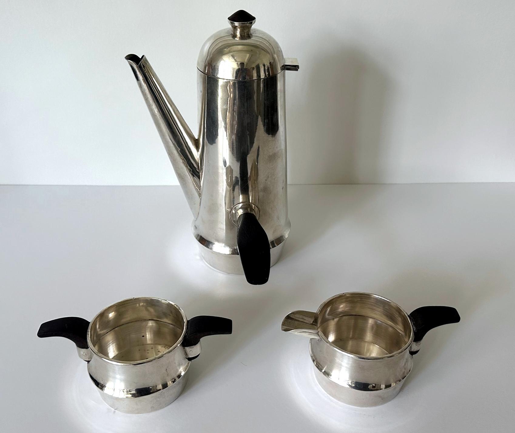Mid-Century Modern Midcentury Modern Mexican Silver Coffee Set by Williams Spratling For Sale