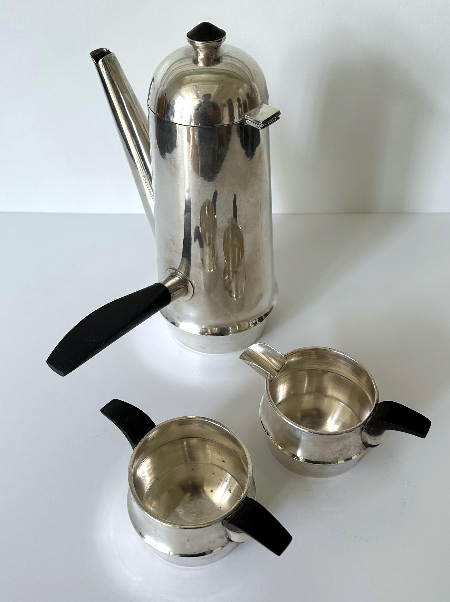 Mid-20th Century Midcentury Modern Mexican Silver Coffee Set by Williams Spratling For Sale