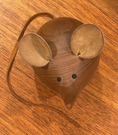 Midcentury Modern Mouse Carving / Sculpture in Teak by H&F of Denmark