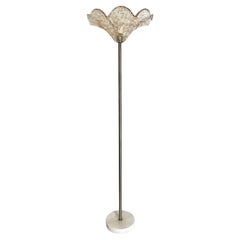 Midcentury Modern Murano and Carrara Marble Floor Lamp, Italy 1960