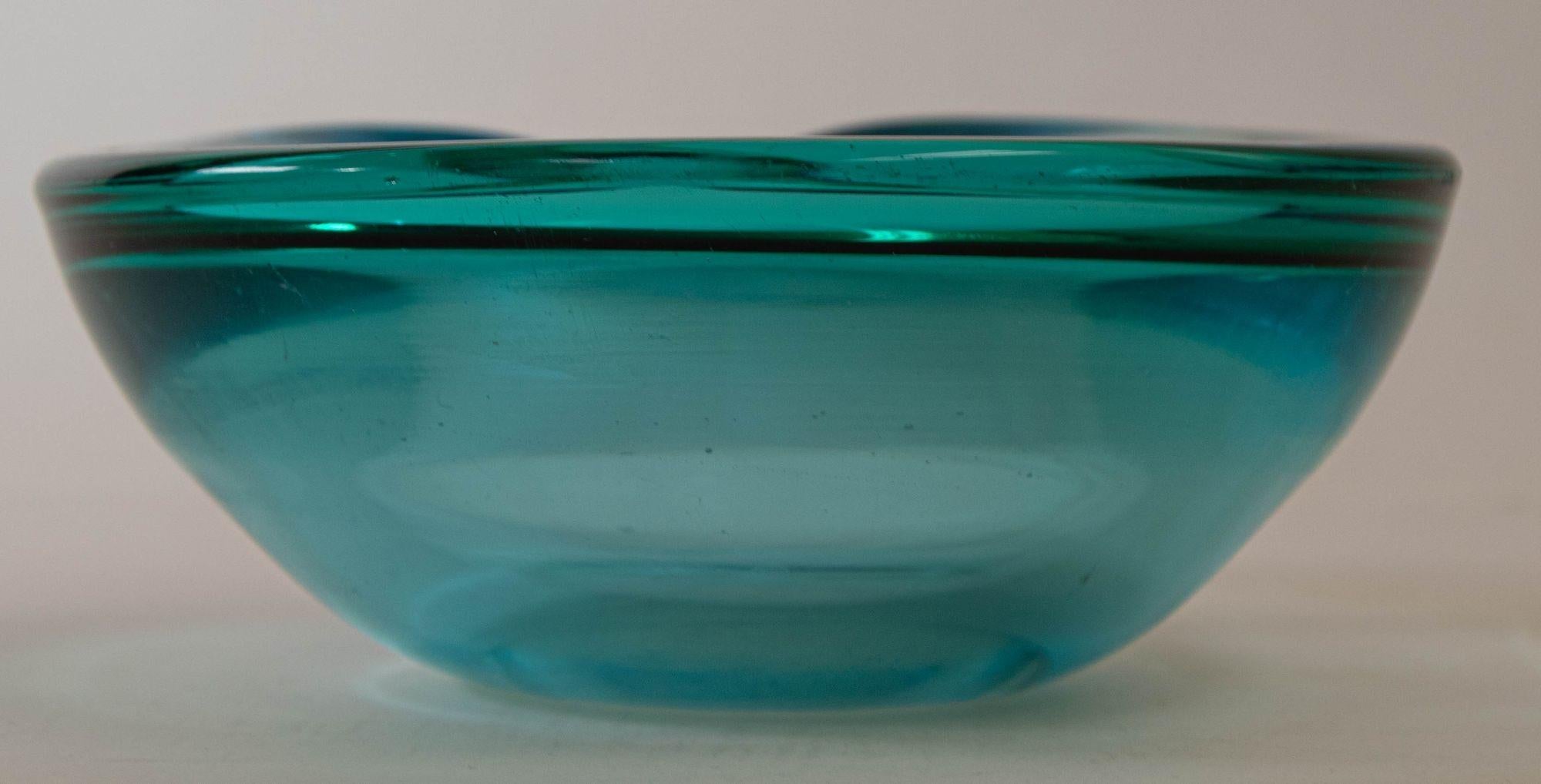 Mid-Century Modern Murano Blue Glass Decorative Bowl Ashtray, 1970s 4