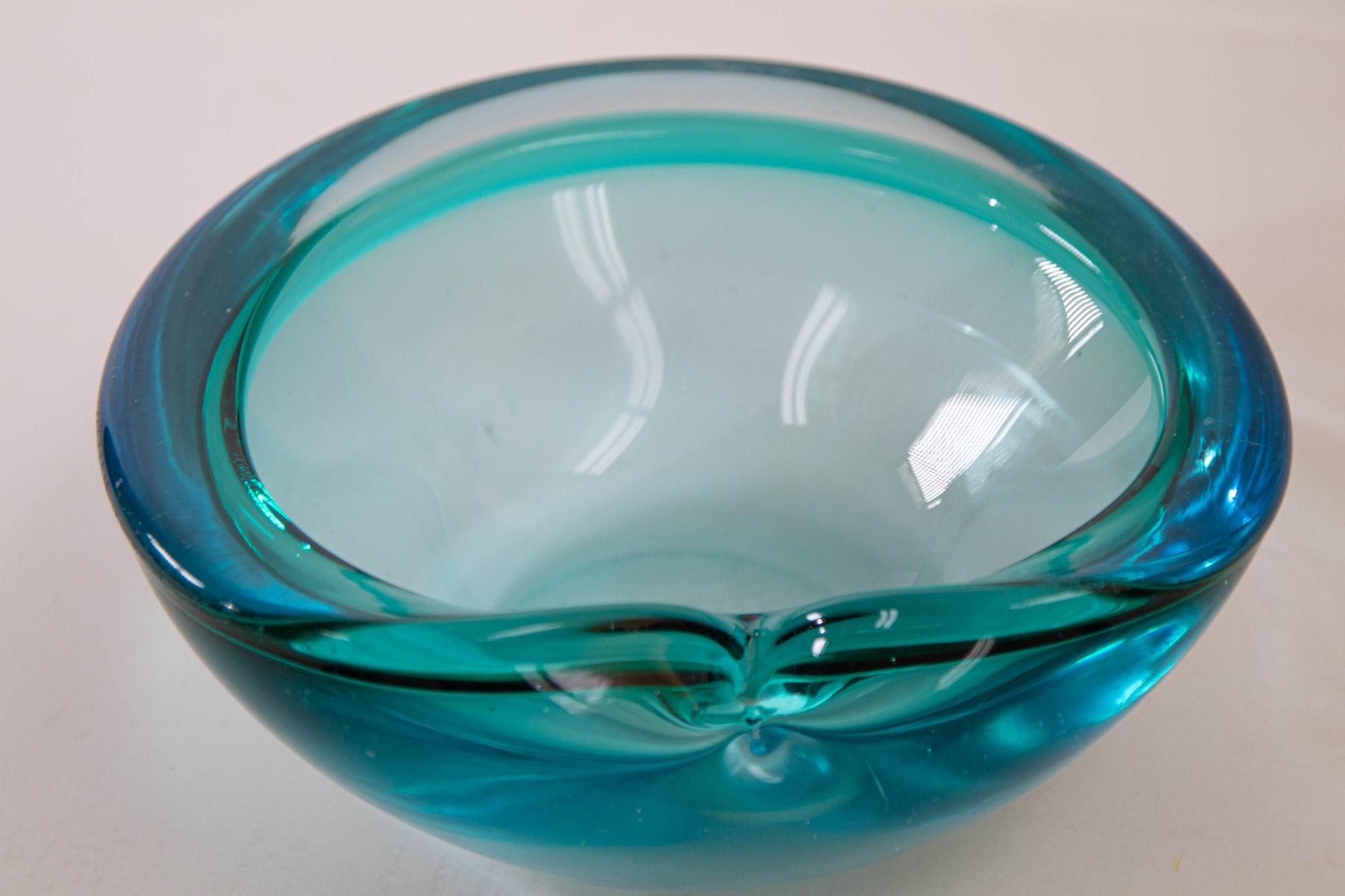 Mid-Century Modern Murano Blue Glass Decorative Bowl Ashtray, 1970s 5