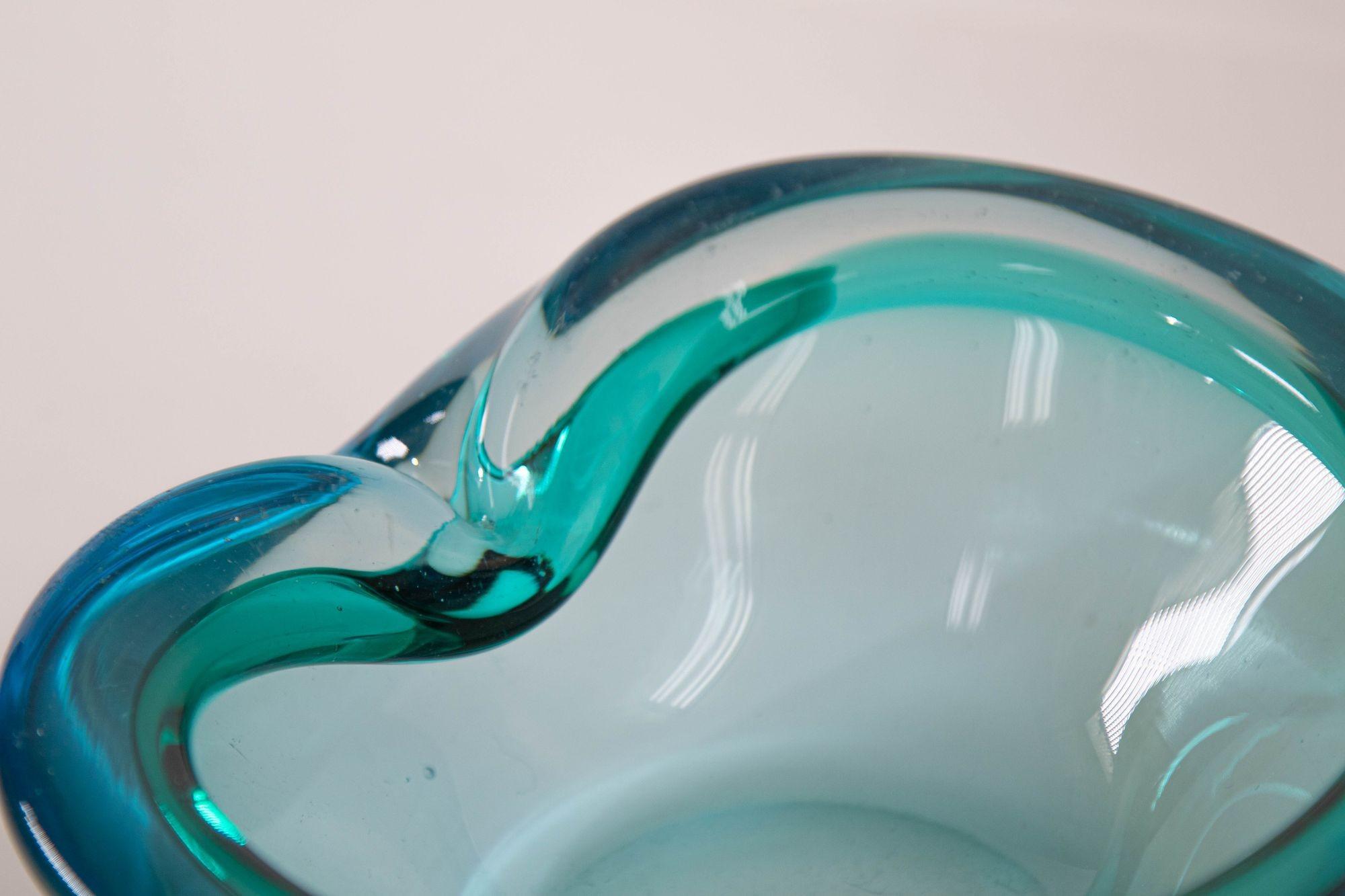 Mid-Century Modern Murano Blue Glass Decorative Bowl Ashtray, 1970s 6