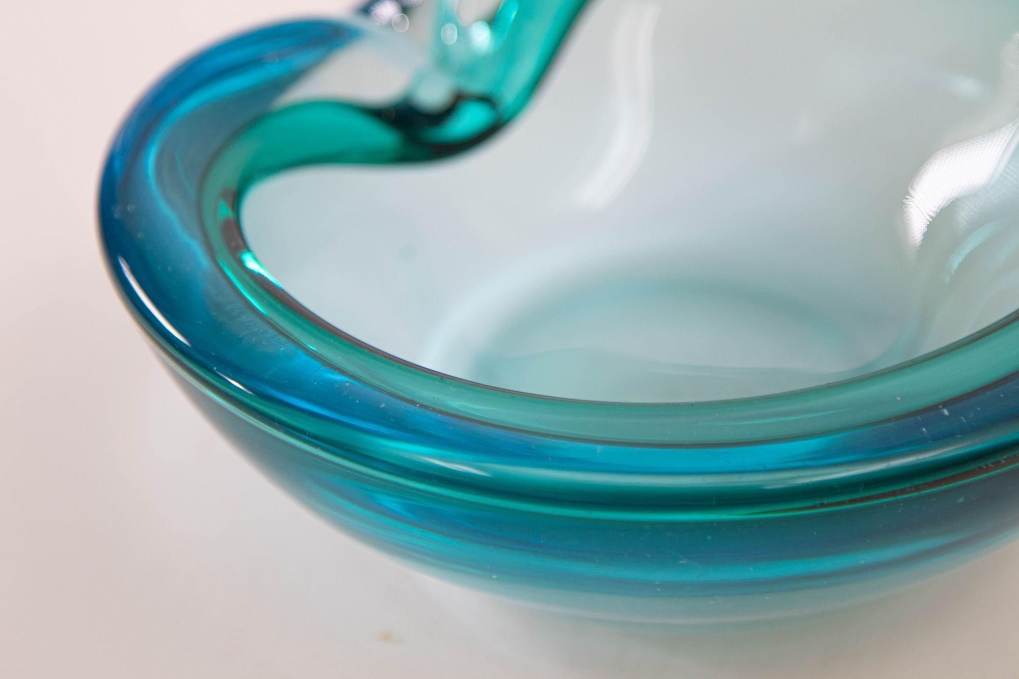 Mid-Century Modern Murano Blue Glass Decorative Bowl Ashtray, 1970s 8