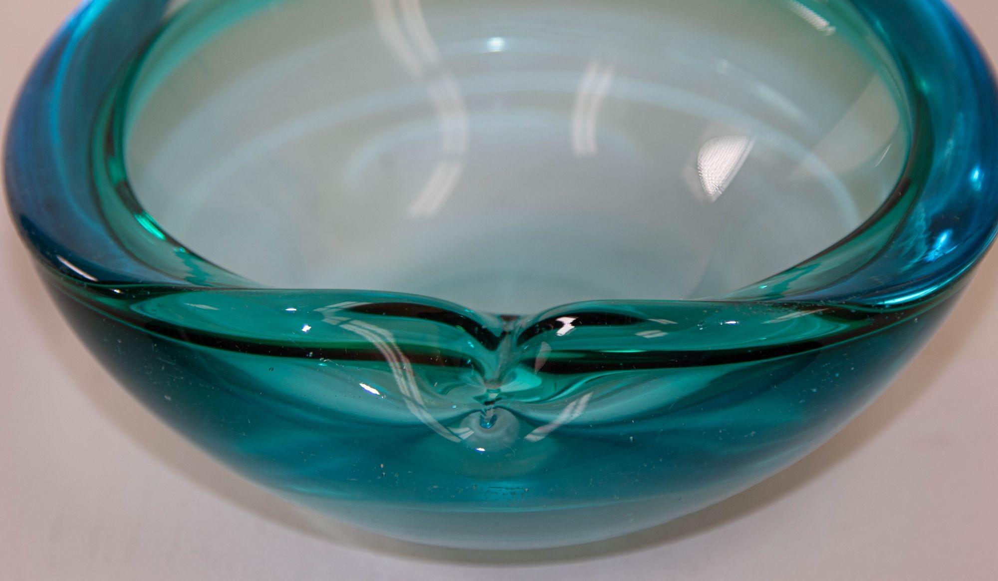 Mid-Century Modern Murano Blue Glass Decorative Bowl Ashtray, 1970s 10
