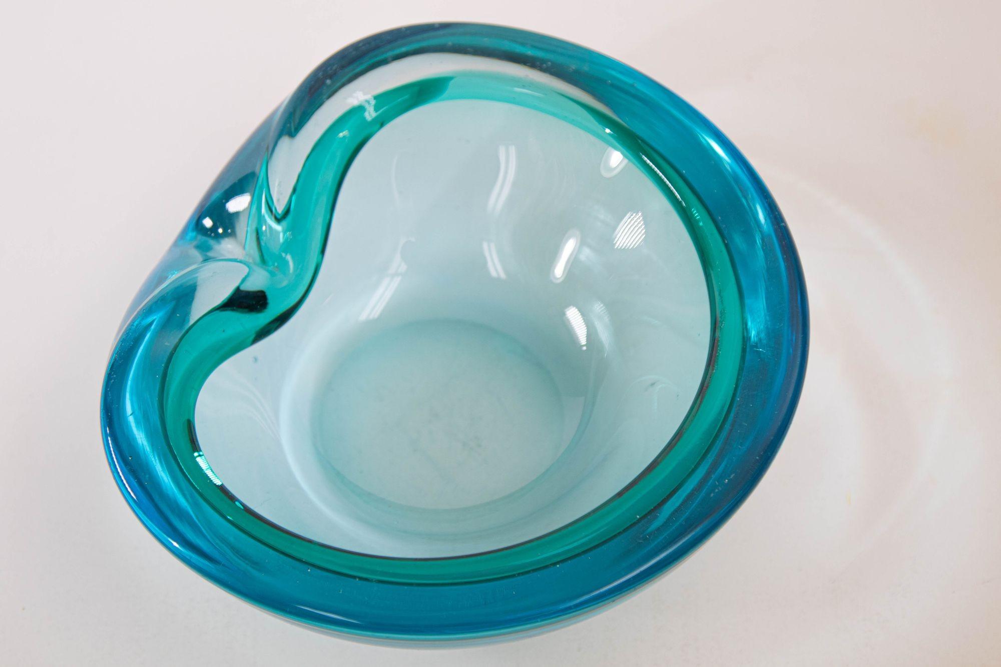20th Century Mid-Century Modern Murano Blue Glass Decorative Bowl Ashtray, 1970s
