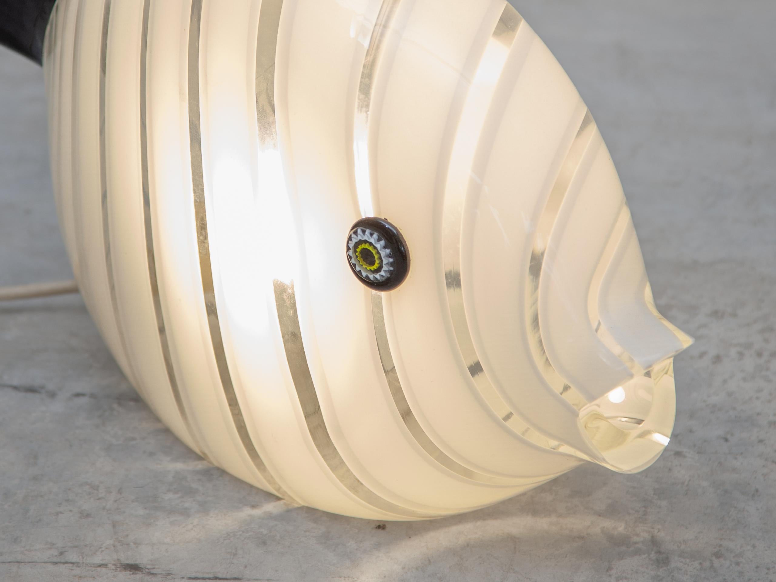 Hand-Crafted Midcentury Modern Murano Fish Sculpture Table Lamp, 1970s For Sale