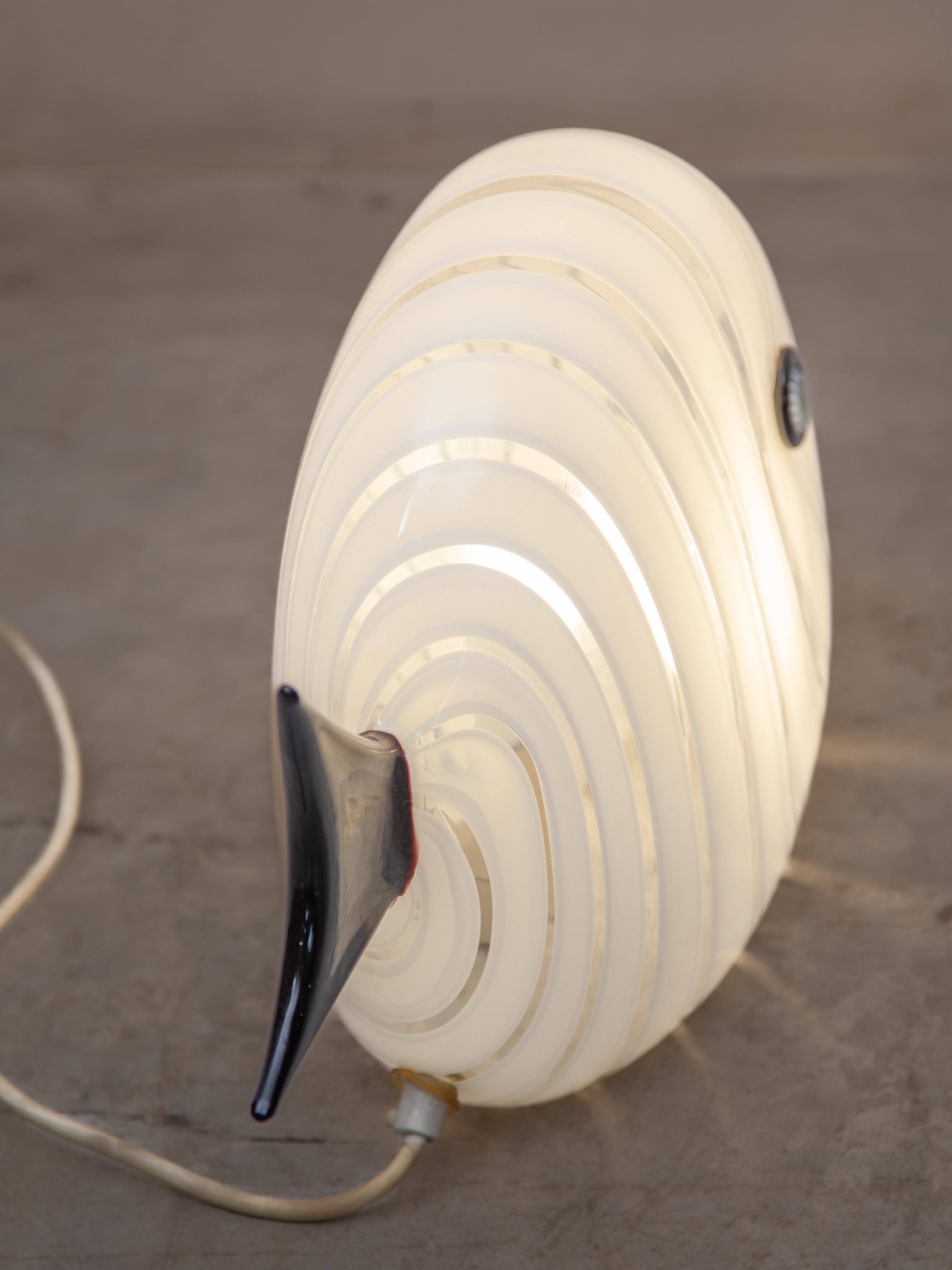 Midcentury Modern Murano Fish Sculpture Table Lamp, 1970s For Sale 1