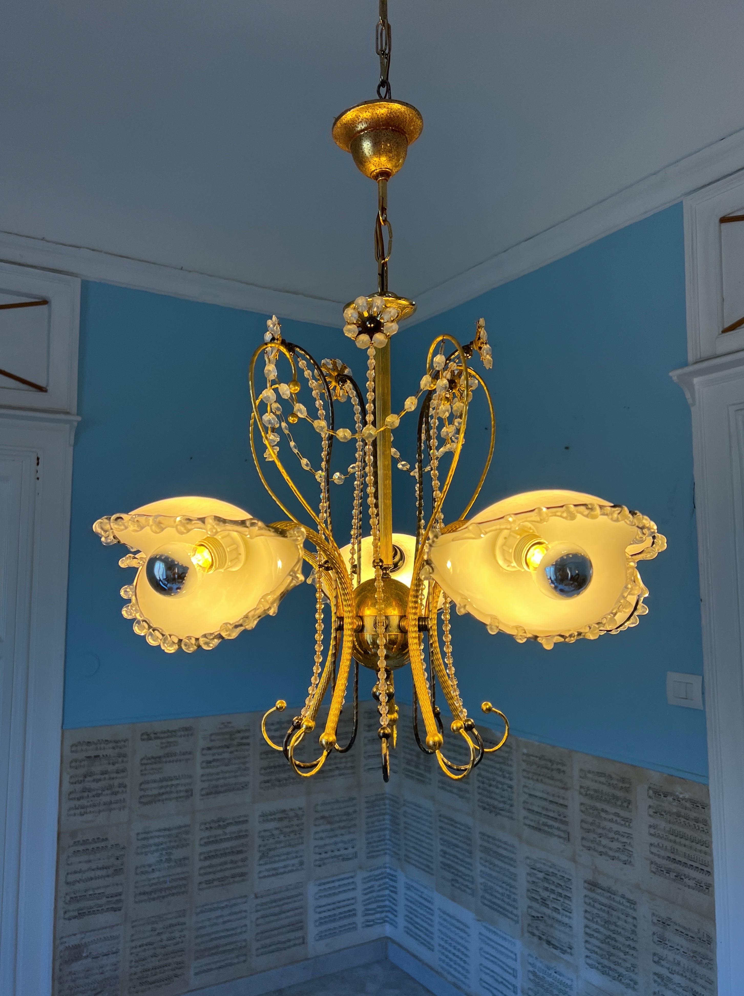 Lampadario in vetro di Murano della metà del secolo scorso 1980 in vendita 3