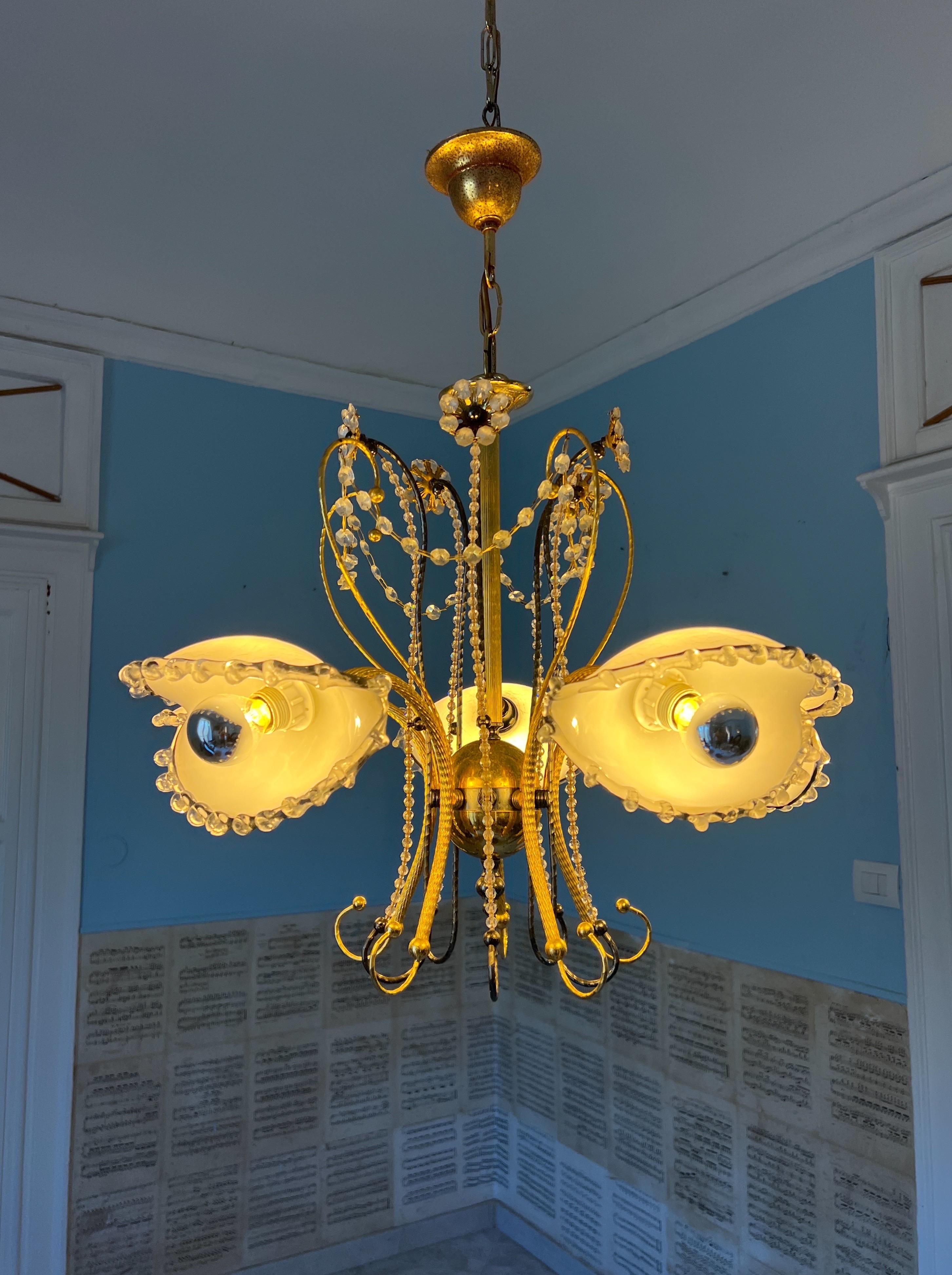 Lampadario in vetro di Murano della metà del secolo scorso 1980 in vendita 5