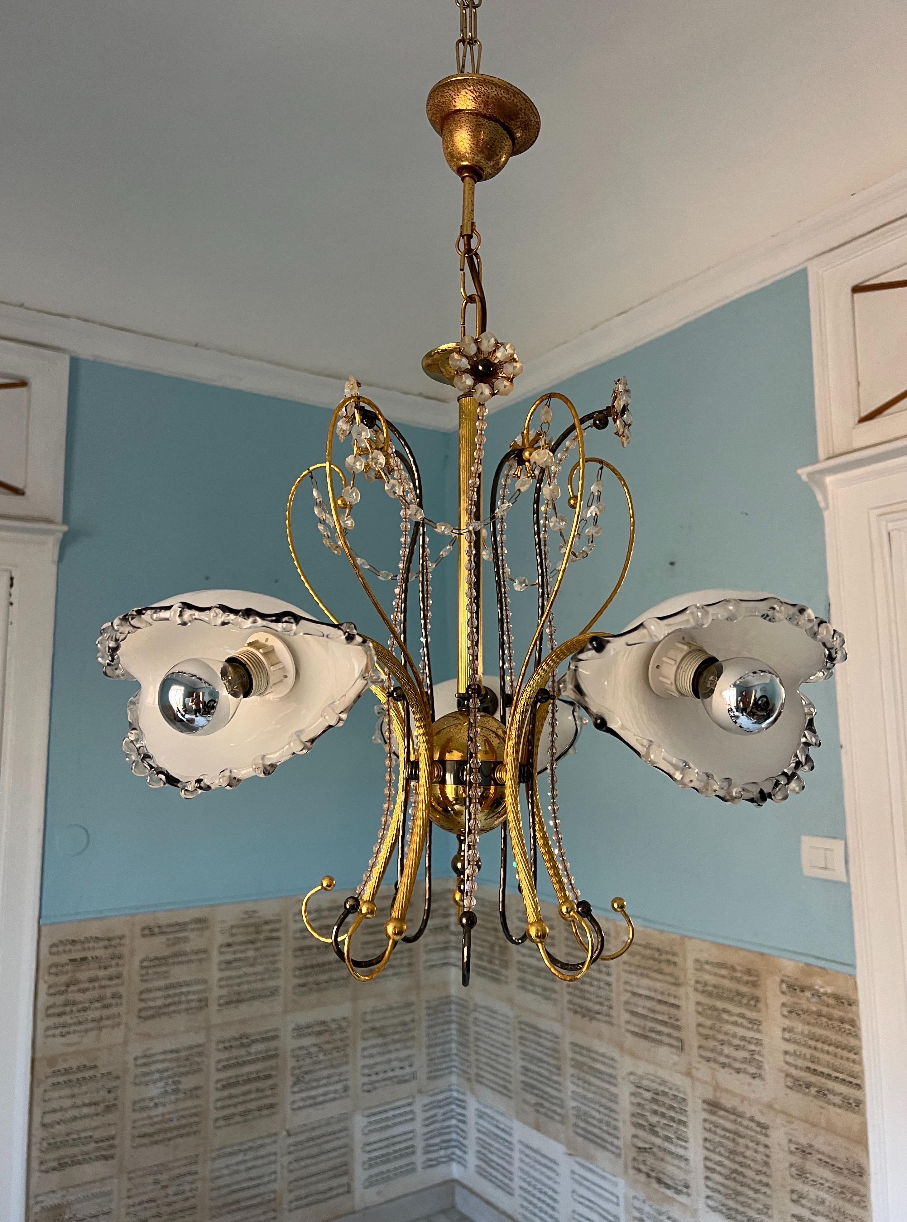 Lampadario in vetro di Murano della metà del secolo scorso 1980 in vendita 6