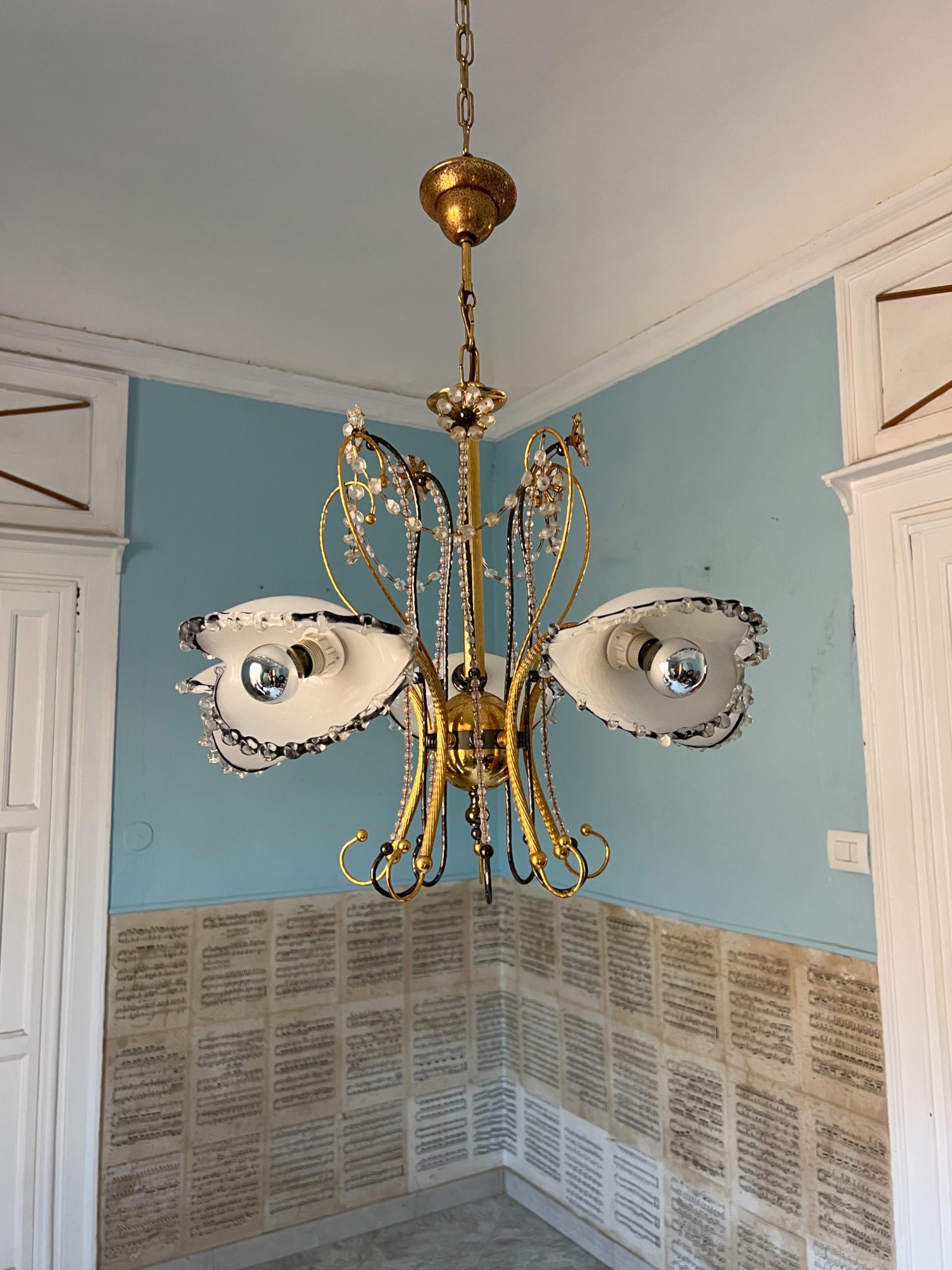 Lampadario in vetro di Murano della metà del secolo scorso 1980 in vendita 7